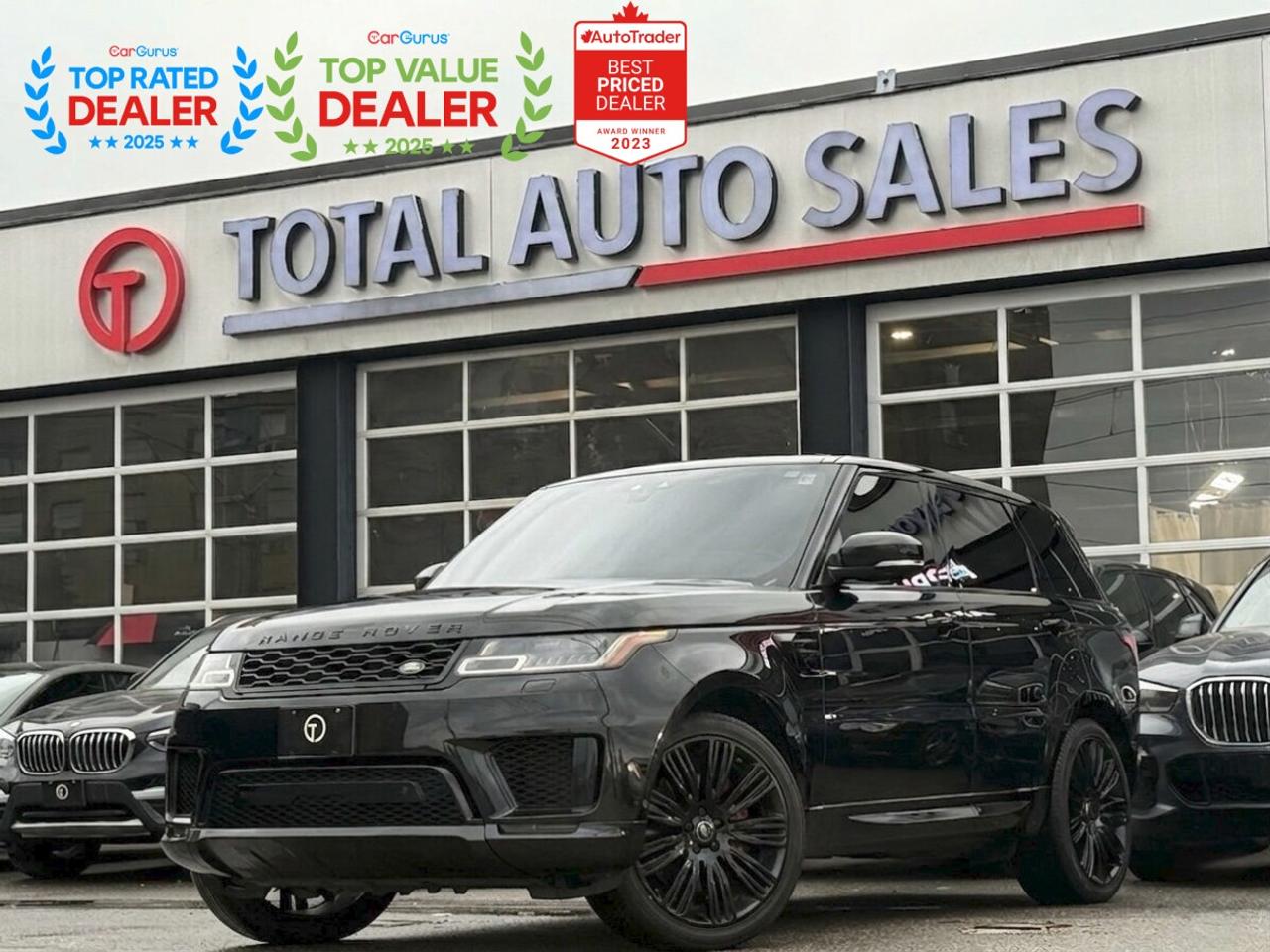 ** JUST ARRIVED! DONT MISS OUT ON THIS ONE!! ** <br/> ** V8 SUPERCHARGED DYNAMIC! NO ACCIDENTS! CARFAX VERIFIED! A MUST SEE!! ** <br/> ** RATES AS LOW AS 6.99 OAC ** <br/> <br/> <br/> ===>> WE FINANCE ALL CREDIT TYPES! NEW TO THE COUNTRY?! NO PROBLEM! BAD CREDIT?! NO PROBLEM! <br/> ===>> YOU CAN APPLY ONLINE ON OUR WEBSITE OR IN PERSON! <br/> <br/> <br/> **GORGEOUS BLACK EXTERIOR ON PREMIUM WHITE LEATHER INTERIOR! COMES LOADED WITH PANORAMIC GLASS ROOF, MERIDIAN SOUND SYSTEM, NAVIGATION, HEATED & VENTILATED SEATS, REAR HEATED SEATS, VALET MODE, BLUETOOTH AUDIO, APPLE CARPLAY, BLIND SPOT ASSIST, 360 CAMERA WITH PARKING ASSIST, POWER ADJUSTABLE SEATS, DUAL CLIMATE CONTROLS, REAR CLIMATE CONTROLS, & MUCH MUCH MORE!! ** <br/> <br/> <br/> >>>> FOLLOW US ON INSTAGRAM @ <br/> TOTALAUTOSALES <br/> <br/> <br/> *** PLEASE CALL (437) 494-3945 *** <br/> OUR NEW LOCATION: <br/> 2430 FINCH AVE WEST, NORTH YORK, M9M 2E1 <br/> <br/> <br/> *** CERTIFICATION: Have your new preowned vehicle certified at TOTAL AUTO SALES! We offer a full safety inspection exceeding industry standards, including oil change and professional detailing before delivery. Vehicles are not drivable, if not certified or e-tested, a certification package is available for $995. All trade-ins are welcome. Taxes, Finance fee and licensing are extra.** <br/> <br/> <br/> ** WARRANTY. We provide extended warranties up to 48m with optional coverage up to 10,000$ per/claim with unlimited kms. ** <br/> *** PLEASE CALL (437) 494-3945 *** <br/> TOTAL AUTO SALES 2430 FINCH AVE WEST, NORTH YORK, M9M 2E1 <br/> <br/> <br/> ** To the best of our ability, we have made an effort to ensure that the information provided to you in this ad is accurate. We do not take any responsibility for any errors, omissions or typographic mistakes found on all our ads. Prices may change without notice. Please verify the accuracy of the information with our sales team. ** <br/>