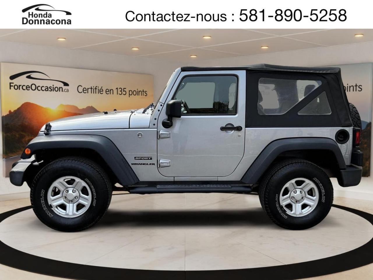 Used 2016 Jeep Wrangler 4 RM 2 portes Sport for sale in Donnacona, QC