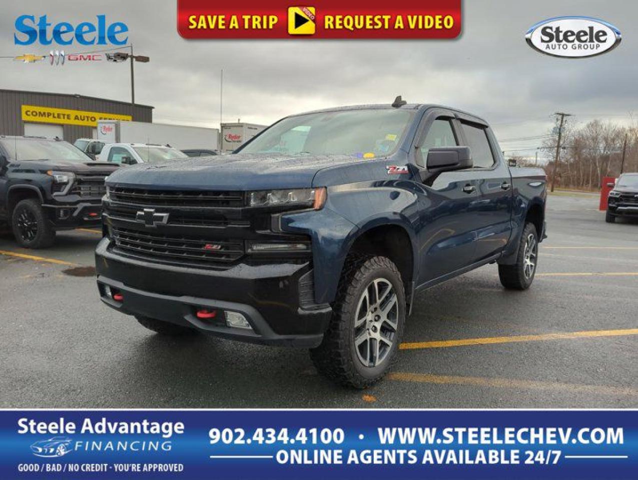 Our 2019 Chevrolet Silverado 1500 LT Crew Cab 4X4 is outstanding in Blue! Powered by a 5.3 Liter EcoTec3 V8 that generates 355hp matched to an 8 Speed Automatic transmission with tow/haul mode. Our Four Wheel Drive takes you further so you can easily get your job done and score approximately 9.8L/100km on the highway! Please take note of the bold grille, chrome accents, prominent wheels, LED lighting, bed liner, tonneau cover, and high-strength steel bed of our Silverado 1500 LT. Inside this Silverado 1500 LT dedicated machine, youll appreciate the quiet ride and thoughtfully designed cabin. Convenience features include heated/cooled cloth seats, a heated steering wheel, remote keyless entry, a rearview camera, power accessories, and a driver information center. Its easy to stay in touch thanks to the Chevrolet MyLink radio with voice activation, a color touchscreen, CD/MP3, Bluetooth®, available satellite radio, Android Auto®/Apple CarPlay® capability, and OnStar with available WiFi. Our Chevrolet takes care of you with Stabilitrak, ABS, daytime running lamps, and plenty of airbags. Whether conquering your work day or playing on the weekend, this Silverado 1500 LT is a fantastic choice for your transportation needs! Save this Page and Call for Availability. We Know You Will Enjoy Your Test Drive Towards Ownership! Steele Chevrolet Atlantic Canadas Premier Pre-Owned Super Center. Being a GM Certified Pre-Owned vehicle ensures this unit has been fully inspected fully detailed serviced up to date and brought up to Certified standards. Market value priced for immediate delivery and ready to roll so if this is your next new to your vehicle do not hesitate. Youve dealt with all the rest now get ready to deal with the BEST! Steele Chevrolet Buick GMC Cadillac (902) 434-4100 Metros Premier Credit Specialist Team Good/Bad/New Credit? Divorce? Self-Employed?