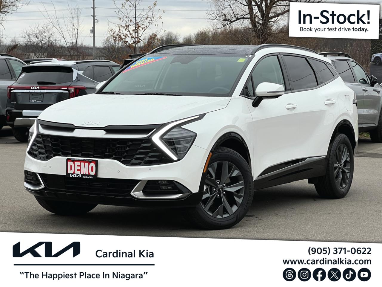 This previous DEMO is here in-stock, book an appointment for your test drive today!

The selling price of this vehicle includes Kia Mechanical Breakdown Protection (5-Star: 10-Year/200,000kms) priced at $4,257, Winter Protection Package (Undercoating & All-Weather Mats) priced at $1,195, Road-Hazard, Wheel-Locks & Nitro Package priced at $995, and a document fee priced at $899.

At Cardinal Kia we believe in 5-Star Customer Service - we are committed to exceeding your expectations, from test drive to delivery. Our professional team will help you find your perfect Kia, one that fits all your needs and budget, and prove to you that owning a Kia is an experience you dont want to miss. Call or visit the all-new www.cardinalkia.com today and if you need more convincing, read our reviews - they tell a story! We are located at 7818 Oakwood Drive, Niagara Falls (seconds away from Walmart) and right beside the QEW! Buy with confidence; read our Online Reviews & check us out on Facebook, Twitter, and Instagram! Look us up on YouTube for helpful and handy How To videos to show you how to use the features of your new vehicle! For more of our New & Pre-Owned Inventory, please visit the all-new www.cardinalkia.com. Proudly serving the Niagara Region! From out of town? There is always a reason to visit Niagara Falls! We have customers from all over Ontario; Niagara Falls, St. Catharines, Welland, Fonthill and Fort Erie, Grimsby, Port Colborne, Beamsville, Hamilton, Smithville, Wainfleet, Stoney Creek, Hamilton Mountain, Burlington, Oakville, Ancaster and Caledonia and 1 hour from Mississauga, South Brampton and Hagersville.