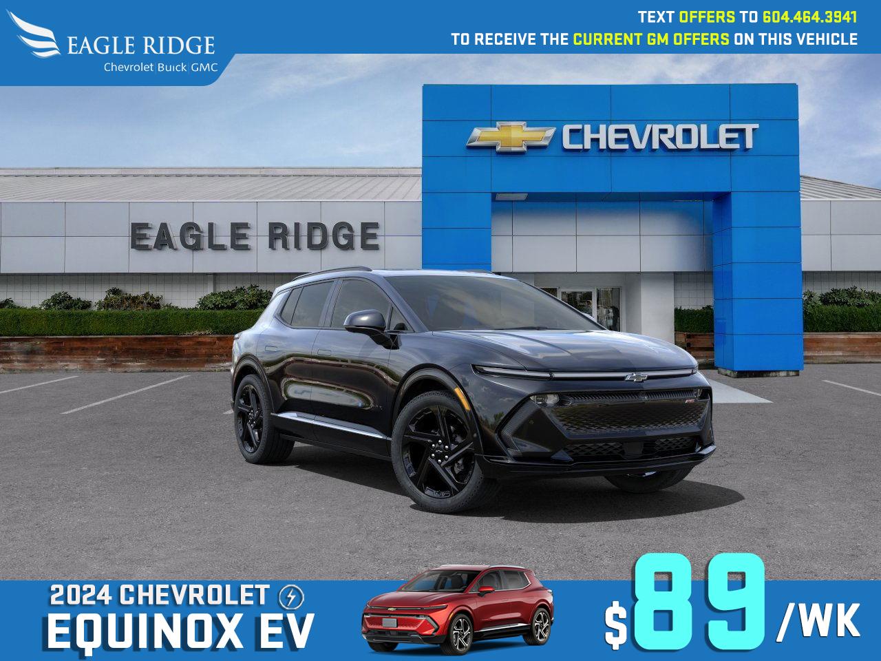 New 2025 Chevrolet Equinox EV RS Smartphone App, Front Power Seats, Active Safety Package, Wireless charger, Adaptive cruise control, Enhance automatics emergency braking for sale in Coquitlam, BC