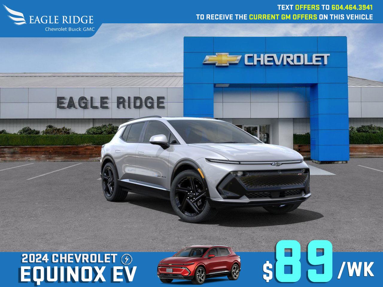 New 2025 Chevrolet Equinox EV RS Smartphone App, Front Power Seats, Active Safety Package, Wireless charger, Adaptive cruise control, Enhance automatics emergency braking for sale in Coquitlam, BC