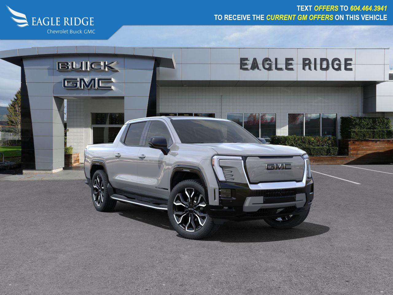 New 2025 GMC Sierra EV Denali 510 hp, 632 km range, 12-way powered seats, heated seats/steering, 24 rims, Super Cruise, Bose sound, and advanced safety. for sale in Coquitlam, BC