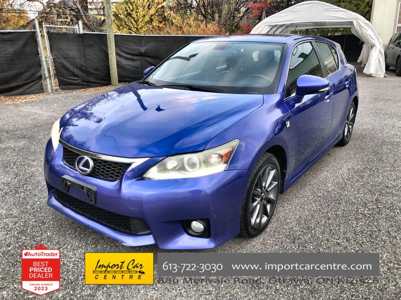 Used 2012 Lexus CT 200h F SPORT, LEATHER, ROOF, BK. CAM, HTD. SEATS, ALLOY for sale in Ottawa, ON