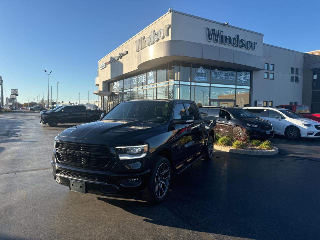 Recent Arrival!

Diamond Black Crystal Pearlcoat 2020 Ram 1500 Sport/Rebel 4WD 8-Speed Automatic HEMI 5.7L V8 VVT

**CARPROOF CERTIFIED**

Diamond Black Crystal Pearl $275
Leatherfaced front vented front bucket seats $1,695
Front ventilated seats (Not available with Rebel)
Power 4way front passenger lumbar adjust
Power 8way adjustable front seats
Customer Preferred Package 25L $2,000
Level 1 Equipment Group
Front and rear floor mats
Front heated seats
Electronic shiftondemand transfer case
Rear window defroster
Autodimming rearview mirror
Exterior mirrors with supplemental turn signals
Exterior mirrors with courtesy lamps
Exterior mirrors with memory settings
Power folding exterior mirrors
Automatic highbeam headlamp control
Heated exterior mirrors
Heated steering wheel
Google Android Auto
8.4inch touchscreen
Apple CarPlay capable
20x9inch aluminum wheels
Power adjustable pedals
Handsfree communication with Bluetooth streaming
Advanced Safety Group $2,300
Advanced Brake Assist
Lane Departure Warning with Lane Keep Assist
Forward Collision Warning with Active Braking
Adaptive Cruise Control with Stop and Go
Parallel & Perpendicular Park Assist with Stop
Bed Utility Group $200
4 adjustable cargo tiedown hooks
LED bed lighting
Deployable bed step (not included w/split tailgate)
Level 2 Equipment Group $800
Rear underseat compartment storage
Remote proximity keyless entry
115volt auxiliary power outlet  rear
Security alarm
Remote start system
ParkSense Front and Rear Park Assist
Sport performance hood $995
Rear wheelhouse liners
9 Alpine speakers with subwoofer $495
Uconnect 4C NAV with 12inch display $1,995
A/C with dualzone automatic temperature control
12inch touchscreen
1year SiriusXM Guardian subscription
SiriusXM Travel Link
SiriusXM Traffic
4G LTE WiFi hot spot
SiriusXM with 360L ondemand content
5year SiriusXM Traffic subscription
5year SiriusXM Travel Link subscription
22x9inch polished aluminum wheels 



* PLEASE SEE OUR MAIN WEBSITE FOR MORE PICTURES AND CARFAX REPORTS * Buy in confidence at WINDSOR CHRYSLER with our 95-point safety inspection by our certified technicians. Searching for your upgrade has never been easier. You will immediately get the low market price based on our market research, which means no more wasted time shopping around for the best price, Its time to drive home the most car for your money today. OVER 100 Pre-Owned Vehicles in Stock! Our Finance Team will secure the Best Interest Rate from one of out 20 Auto Financing Lenders that can get you APPROVED! Financing Available For All Credit Types! Whether you have Great Credit, No Credit, Slow Credit, Bad Credit, Been Bankrupt, On Disability, Or on a Pension, we have options. Looking to just sell your vehicle? We buy all makes and models let us buy your vehicle. Proudly Serving Windsor, Essex, Leamington, Kingsville, Belle River, LaSalle, Amherstburg, Tecumseh, Lakeshore, Strathroy, Stratford, Leamington, Tilbury, Essex, St. Thomas, Waterloo, Wallaceburg, St. Clair Beach, Puce, Riverside, London, Chatham, Kitchener, Guelph, Goderich, Brantford, St. Catherines, Milton, Mississauga, Toronto, Hamilton, Oakville, Barrie, Scarborough, and the GTA.