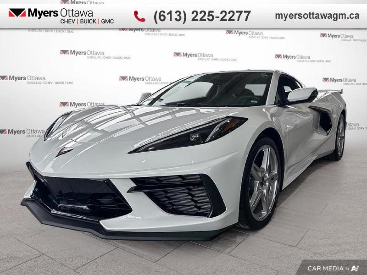 New 2025 Chevrolet Corvette Stingray Coupe  STINGRAY COUPE, Z51 PERFORMANCE PKG, ARTIC WHITE ON BLACK for sale in Ottawa, ON