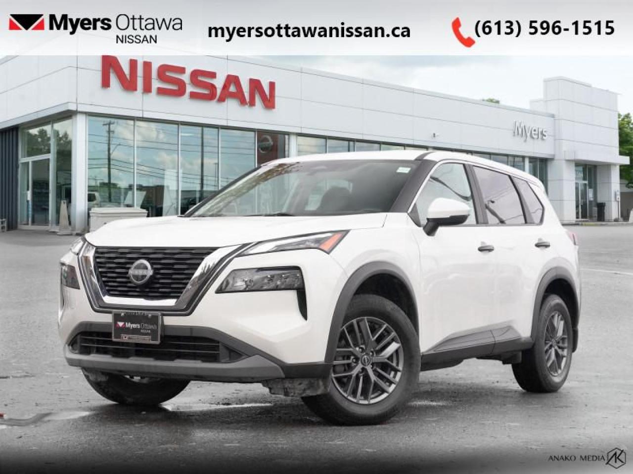 <b>Apple CarPlay,  Android Auto,  Heated Seats,  Heated Steering Wheel,  Aluminum Wheels!</b><br> <br>  Compare at $28835 - Our Price is just $27995! <br> <br>   This 2023 Rogue aims to exhilarate the soul and satisfy the need for a dependable family hauler. This  2023 Nissan Rogue is for sale today in Ottawa. <br> <br>Nissan was out for more than designing a good crossover in this 2023 Rogue. They were designing an experience. Whether your adventure takes you on a winding mountain path or finding the secrets within the city limits, this Rogue is up for it all. Spirited and refined with space for all your cargo and the biggest personalities, this Rogue is an easy choice for your next family vehicle.This  SUV has 55,225 kms. Its  white in colour  . It has an automatic transmission and is powered by a  181HP 2.5L 4 Cylinder Engine. <br> <br> Our Rogues trim level is S. Go Rogue with driver assistance features like forward collision warning, emergency braking with pedestrian detection, lane departure warning, blind spot warning, high beam assist, driver alertness, and a rearview camera while heated seats, dual zone climate control, and a heated steering wheel bring amazing luxury. NissanConnect touchscreen infotainment with Apple CarPlay and Android Auto makes for an engaging experience while aluminum wheels and LED lights provide impeccable style. This vehicle has been upgraded with the following features: Apple Carplay,  Android Auto,  Heated Seats,  Heated Steering Wheel,  Aluminum Wheels,  Blind Spot Detection,  Lane Departure Warning. <br> <br>To apply right now for financing use this link : <a href=https://www.myersottawanissan.ca/finance target=_blank>https://www.myersottawanissan.ca/finance</a><br><br> <br/><br> Payments from <b>$450.27</b> monthly with $0 down for 84 months @ 8.99% APR O.A.C. ( Plus applicable taxes -  and licensing fees   ).  See dealer for details. <br> <br>Get the amazing benefits of a Nissan Certified Pre-Owned vehicle!!! Save thousands of dollars and get a pre-owned vehicle that has factory warranty, 24 hour roadside assistance and rates as low as 0.9%!!! <br>*LIFETIME ENGINE TRANSMISSION WARRANTY NOT AVAILABLE ON VEHICLES WITH KMS EXCEEDING 140,000KM, VEHICLES 8 YEARS & OLDER, OR HIGHLINE BRAND VEHICLE(eg. BMW, INFINITI. CADILLAC, LEXUS...)<br> Come by and check out our fleet of 30+ used cars and trucks and 70+ new cars and trucks for sale in Ottawa.  o~o