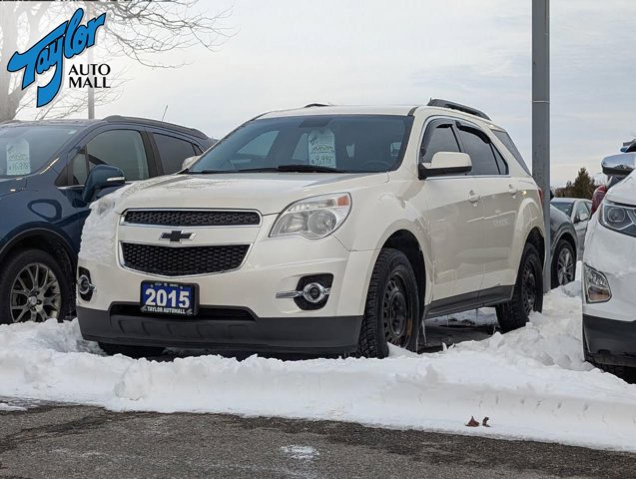 <b>Heated Seats,  Bluetooth,  Rear Camera,  Fog Lamps,  Aluminum Wheels!</b><br> <br>    If youre buying a crossover that performs well on road trips and highway runs, the Equinox gets you a great deal. This  2015 Chevrolet Equinox is fresh on our lot in Kingston. <br> <br>The 2015 Chevrolet Equinox is a stylish crossover SUV that gives you the fuel economy of a compact car with all the spaciousness and versatility of a family SUV. With plenty of room to fit both passengers and cargo comfortably, the Equinox gives you a long list of standard features that include the latest in safety and technology plus the freedom to go anywhere. This  SUV has 172,122 kms. Its  nice in colour  . It has an automatic transmission and is powered by a  182HP 2.4L 4 Cylinder Engine.   This vehicle has been upgraded with the following features: Heated Seats,  Bluetooth,  Rear Camera,  Fog Lamps,  Aluminum Wheels,  Remote Keyless Entry. <br> <br>To apply right now for financing use this link : <a href=https://www.taylorautomall.com/finance/apply-for-financing/ target=_blank>https://www.taylorautomall.com/finance/apply-for-financing/</a><br><br> <br/><br>For more information, please call any of our knowledgeable used vehicle staff at (613) 549-1311!<br><br> Come by and check out our fleet of 70+ used cars and trucks and 170+ new cars and trucks for sale in Kingston.  o~o