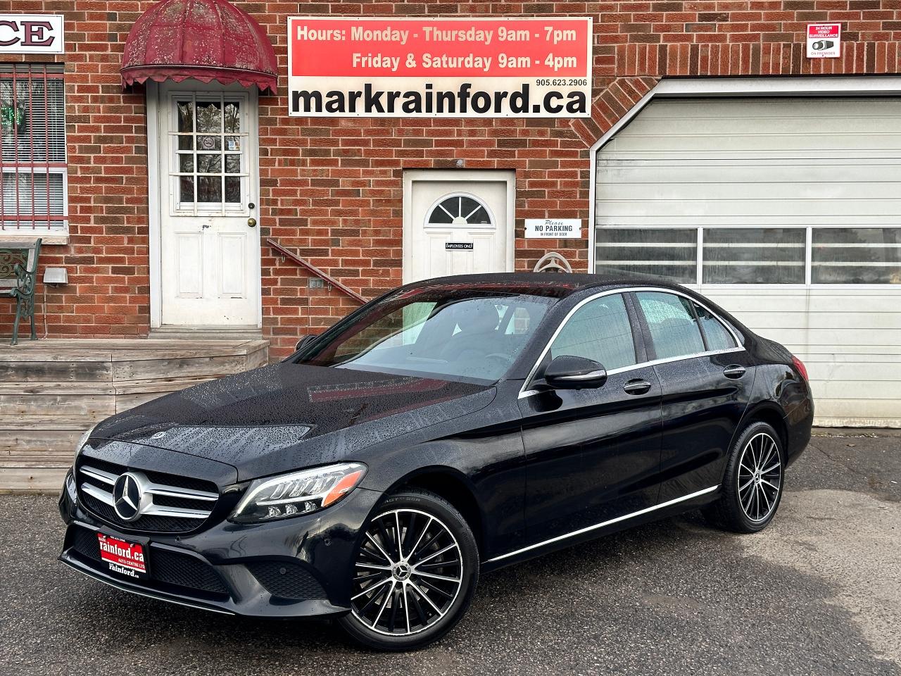 <p>Super-Clean Mercedes-Benz C-Class from Kingston, ON! This C 300 4Matic looks amazing in its Black paint and factory alloy wheels with great options and styling inside and out! The exterior features keyless entry with proximity keys, an electronic trunk, automatic headlights, foglights, a Panoramic sunroof, colour-matched power folding side mirrors with integrated mirror turn signals, a Blind Spot Monitor, chromed accenting, a sporty dual exhaust, parking sensors, a set of gorgeous multi-spoke factory alloy wheels, a smooth and peppy fuel efficient 2.0L 4-cylinder turbocharged engine, and automatic transmission powering the automatic transmission! The interior is comfortable and well-appointed with heated front power-adjustable leather seats with lumbar controls and driver memory settings, power door locks, windows and mirrors, spacious and comfortable rear seating, a leather-wrapped steering wheel with menu, audio and cruise controls, an easy-to-read and use gauge cluster, push-button start, large central AM/FM HD Radio Infotainment Screen with touchpad controls, Bluetooth, Navigation, WiFi Settings, and Backup Camera with Front Parking Camera, Dual-Zone A/C climate control with front and rear window defrost settings, power sunroof sliding cover, USB/SD/12V accessory ports, wireless device charging pad, Multiple Driving Modes including ECO/Comfort/Sport/Sport+ and customizable Individual Modes, and more! </p><p> </p><p>Carfax Claims Free, Great options in a stunning Sedan!</p><p> </p><p>Call (905) 623-2906</p><p> </p><p>Text Ryan: (905) 429-9680 or Email: ryan@markrainford.ca</p><p> </p><p>Text Mark: (905) 431-0966 or Email: mark@markrainford.ca</p>