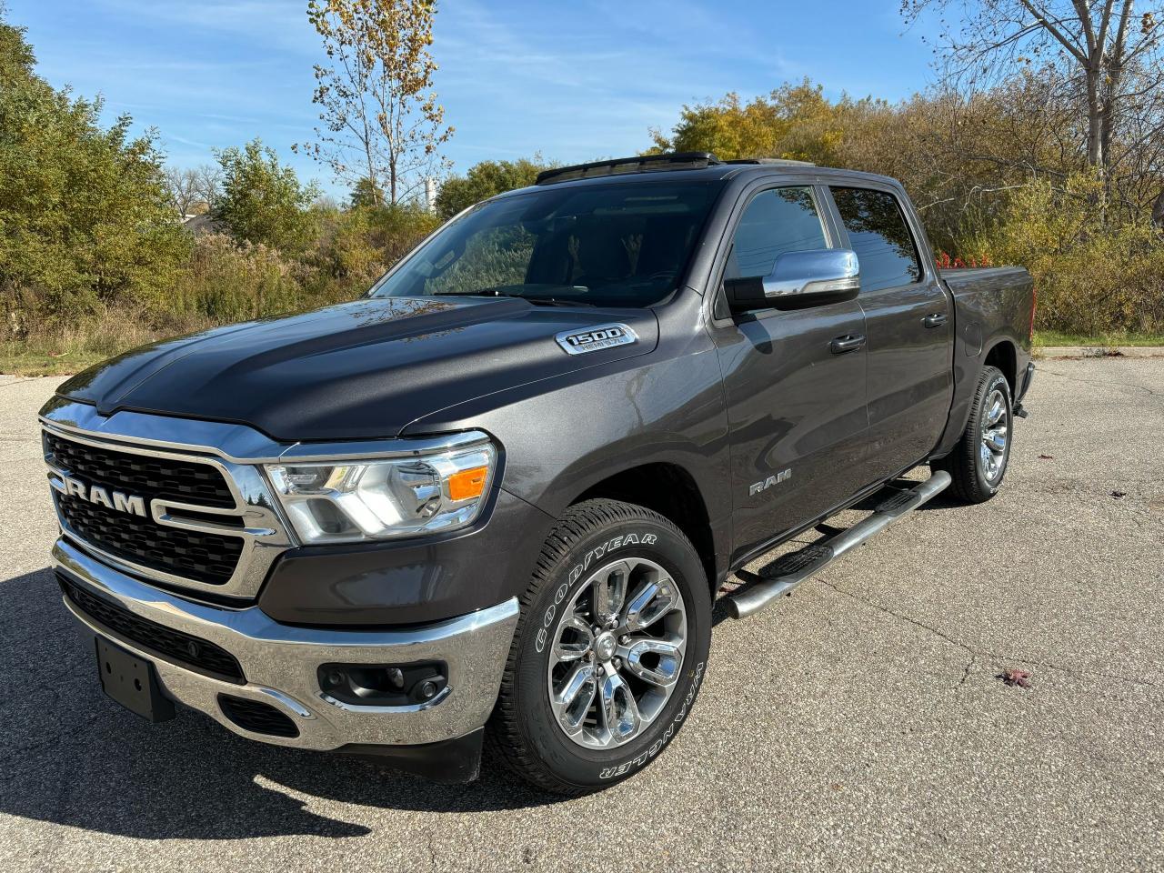 <div>2022 RAM 1500 crew cab 4x4 AWD feature.panoramic sun roof. Hemi v8 157000 kms. Absolutely flawless. Brand new Goodyear tires all around brand new brakes all around meticulously maintained. Park assist. Back up cameras. Touchscreen, Apple CarPlay. Certified plus HST ￼ </div>