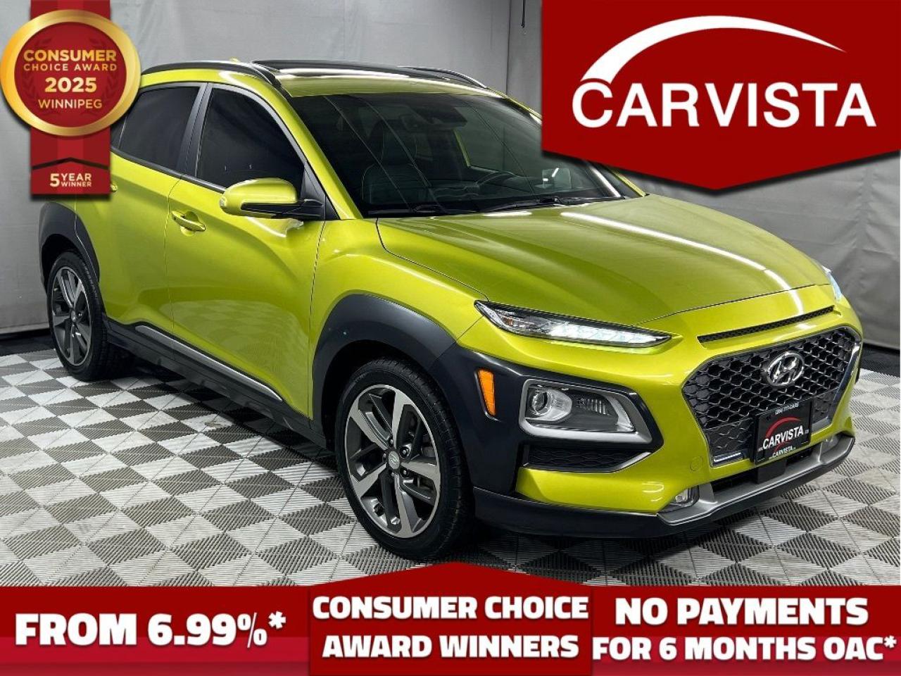 Used 2019 Hyundai KONA 1.6T Ultimate AWD w-Lime Colour Pack - 1 OWNER - for sale in Winnipeg, MB