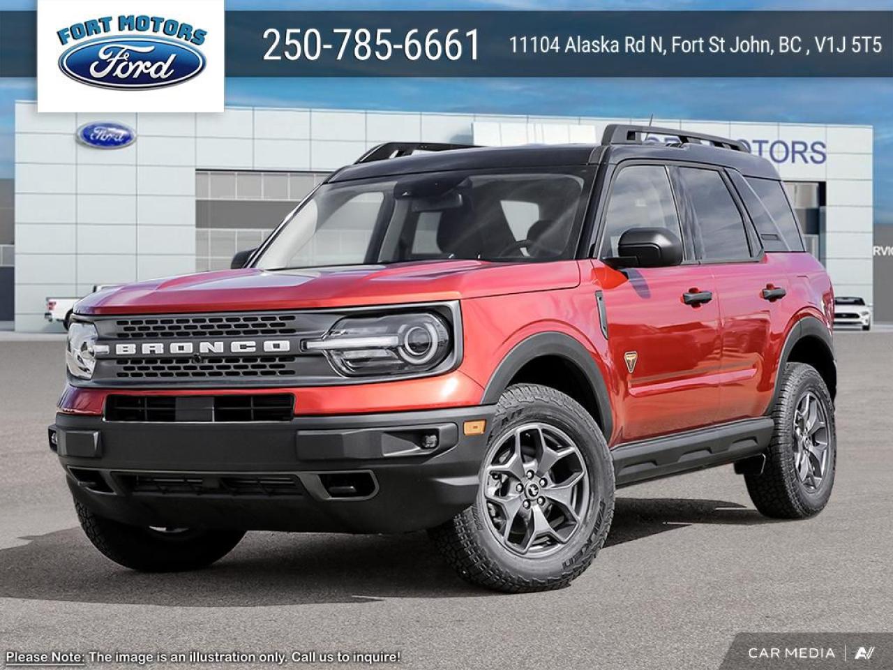 <p>Get ready to conquer any terrain in style with this brand new 2024 Ford Bronco Sport Badlands® from Fort Motors. This rugged SUV is painted in a bold Hot Pepper Red Tinted Clearcoat, making it stand out from the crowd.  Step inside and be greeted by a luxurious Brown leather interior with mini perforation, adding a touch of sophistication to your off-road adventures.</p>
<p>The Bronco Sport Badlands® is equipped with a powerful 2.0L EcoBoost engine paired with an 8-speed automatic transmission, ensuring a smooth and exhilarating ride.  This Badlands® trim comes loaded with features designed to enhance your driving experience, including a power moonroof for stargazing on clear nights, Ford Co-Pilot360 Assist+ for added safety, and a Class II Trailer Tow Package for hauling your gear.</p>
<p>Here are five features that will make you fall in love with this Bronco Sport Badlands®:</p>
<ul>
<li><strong>Hot Pepper Red Tinted Clearcoat:</strong> Turn heads with this vibrant and eye-catching exterior color.</li>
<li><strong>Leather with Mini Perforation:</strong> Experience the ultimate in comfort and style with this luxurious interior.</li>
<li><strong>Power Moonroof:</strong> Enjoy the open air and breathtaking views with the touch of a button.</li>
<li><strong>Ford Co-Pilot360 Assist+:</strong> Drive with confidence knowing you have advanced safety features at your fingertips.</li>
<li><strong>B&O Sound System with 10 Speakers:</strong> Immerse yourself in a rich and powerful audio experience.</li>
</ul>
<p>Visit Fort Motors today to experience the thrill of driving this new 2024 Ford Bronco Sport Badlands® for yourself.</p>
<p><em>Powered by AutoIntelligence™ AI</em></p>
