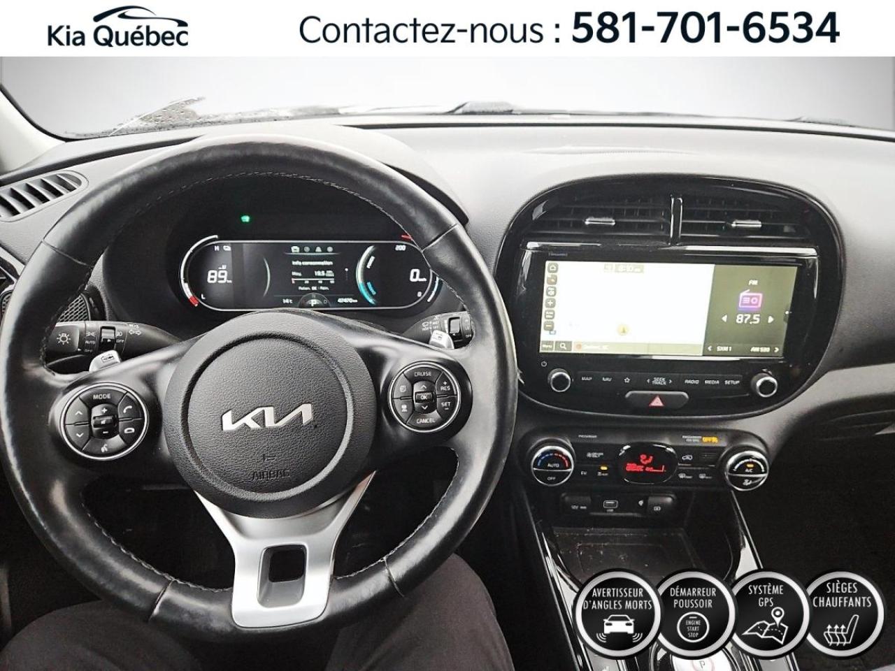 Used 2022 Kia Soul EV PREMIUM * GPS* SIEGE ELECTRIQUE* BOUTON POUSSOIR* for sale in Québec, QC