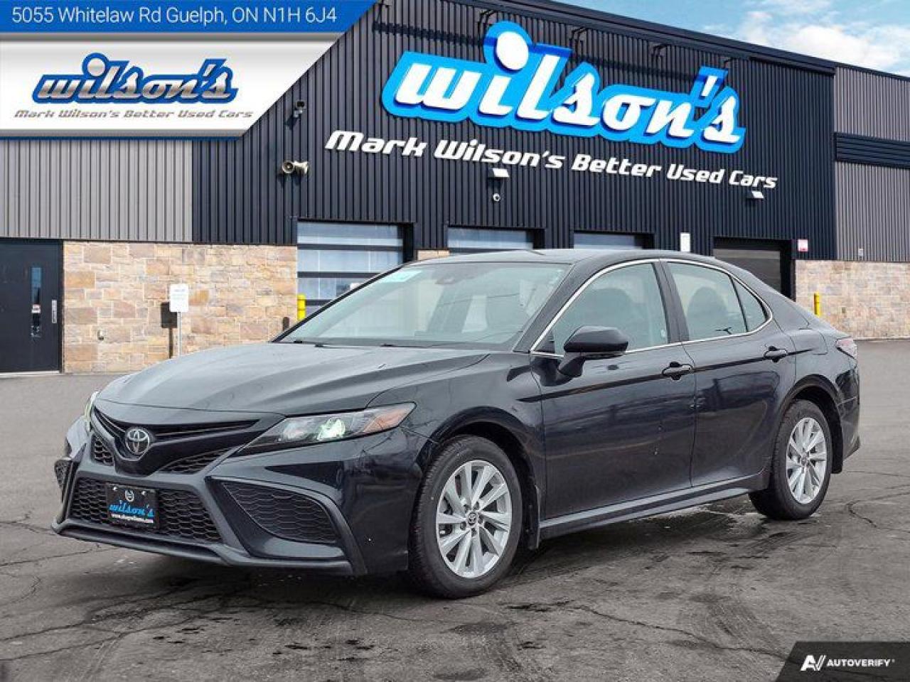 Look at this certified 2022 Toyota Camry SE | Split Leather | Heated Seat | Adaptive Cruise Control | Apple CarPlay | Android Auto | & more!!. Its Automatic transmission and 2.5 L engine will keep you going. This Toyota Camry features the following options: Leather Trim, Air Conditioning, Adaptive Cruise Control, Heated Seats, Tilt Steering Wheel, Steering Radio Controls, Power Windows, Power Locks, Traction Control, and Power Mirrors. Stop by and visit us at Mark Wilsons Better Used Cars, 5055 Whitelaw Road, Guelph, ON N1H 6J4.60+ years of World Class Service!450+ Live Market Priced VEHICLES! ONE MASSIVE LOCATION!Free Local Delivery Available!FINANCING! - Better than bank rates! 6 Months No Payments available on approved credit OAC. Zero Down Available. We have expert licensed credit specialists to secure the best possible rate for you and keep you on budget ! We are your financing broker, let us do all the leg work on your behalf! Click the RED Apply for Financing button to the right to get started or drop in today!BAD CREDIT APPROVED HERE! - You dont need perfect credit to get a vehicle loan at Mark Wilsons Better Used Cars! We have a dedicated licensed team of credit rebuilding experts on hand to help you get the car of your dreams!WE LOVE TRADE-INS! - Top dollar trade-in values!SELL us your car even if you dont buy ours! HISTORY: Free Carfax report included.Certification included! No shady fees for safety!EXTENDED WARRANTY: Available30 DAY WARRANTY INCLUDED: 30 Days, or 3,000 km (mechanical items only). No Claim Limit (abuse not covered)5 Day Exchange Privilege! *(Some conditions apply)CASH PRICES SHOWN: Excluding HST and Licensing Fees.2019 - 2024 vehicles may be daily rentals. Please inquire with your Salesperson.We have made every reasonable attempt to ensure options are correct but please verify with your sales professional