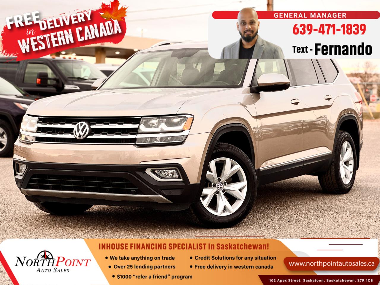 Used 2018 Volkswagen Atlas HIGHLINE for sale in Saskatoon, SK