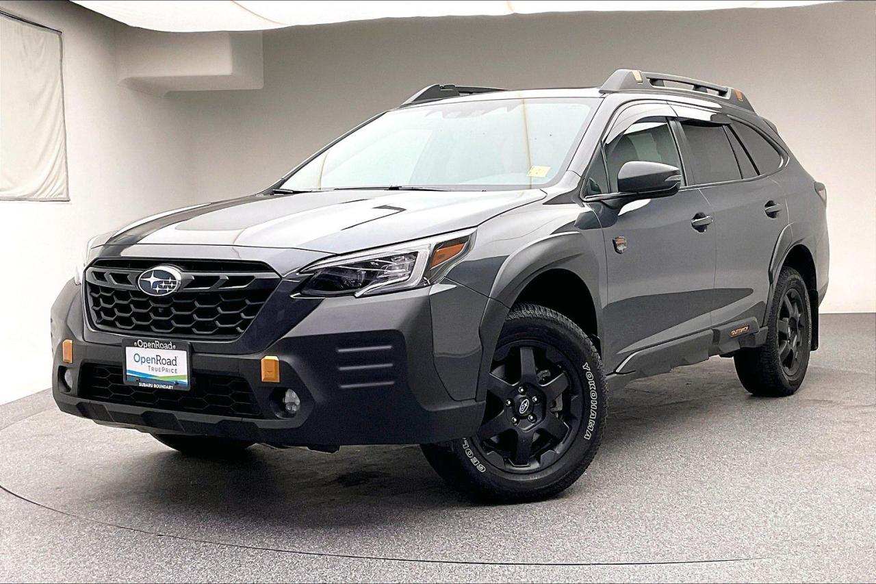 The 2023 Subaru Outback Wilderness Turbo maintains its characteristic wagon-like silhouette, blending the ruggedness of an SUV with the practicality of a station wagon. It features a raised ride height, protective body cladding, and a commanding presence on the road. The Outbacks design emphasizes functionality, with features like roof rails for carrying outdoor gear, available power liftgate for convenient cargo access, and generous ground clearance for tackling rough terrain. Buy from OpenRoad Subaru Boundary to take advantage of our OpenRoad Certified Program that includes a 150 Point Inspection, fully detailed and reconditioned car, a FREE CarProof, 30-day or 2000 KM exchange privilege, a guaranteed clean title and a Club OpenRoad Membership!