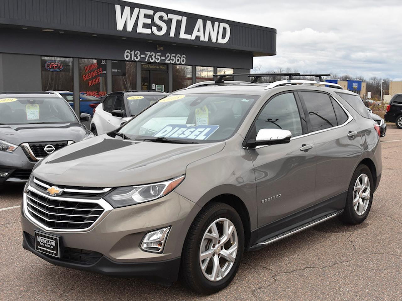 <p>Looking for a stylish and capable SUV thats packed with features? Look no further than this 2018 Chevrolet Equinox Premier AWD, available at Westland Auto Sales. This sleek Anthracite beauty boasts a powerful 1.5L 4-cylinder diesel engine, providing both efficient fuel economy and impressive acceleration. Step inside the luxurious black leather interior and youll be greeted by heated and ventilated seats, a heated steering wheel, and a host of premium amenities. This Equinox is ready for any adventure, with its All Wheel Drive system providing superior traction and handling in all weather conditions.</p><p>Enjoy the convenience of push-button start, navigate with ease thanks to the integrated navigation system, and stay connected with Bluetooth and SiriusXM radio. The Equinox Premier offers an array of safety features as well, including blind spot monitoring, lane departure warning, and a comprehensive suite of airbags.</p><p>Here are five of the most sizzle-worthy features of this Equinox Premier:</p><ol><li><strong>All Wheel Drive:</strong> Conquer any road, any season with the assurance of all-wheel drive.</li><li><strong>Heated and Ventilated Seats:</strong> Enjoy year-round comfort with heated and cooled seats.</li><li><strong>Heated Steering Wheel:</strong> Stay warm and cozy on even the coldest days with a heated steering wheel.</li><li><strong>Push Button Start:</strong> Experience effortless convenience with push-button ignition.</li><li><strong>Premium Leather Interior:</strong> Indulge in the luxurious feel of leather seats and a premium cabin.</li></ol><p>Visit Westland Auto Sales today to experience the ultimate in driving comfort and capability in this 2018 Chevrolet Equinox Premier AWD.</p><p><em>Powered by AutoIntelligence™ AI</em></p>