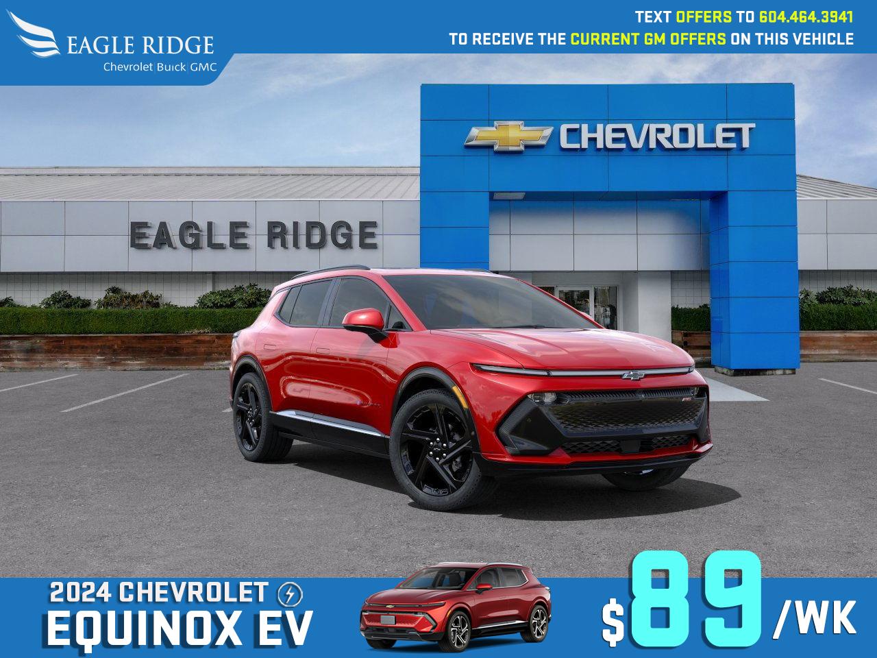 New 2025 Chevrolet Equinox EV RS Smartphone App, Front Power Seats, Active Safety Package, Wireless charger, Adaptive cruise control, Enhance automatics emergency braking for sale in Coquitlam, BC