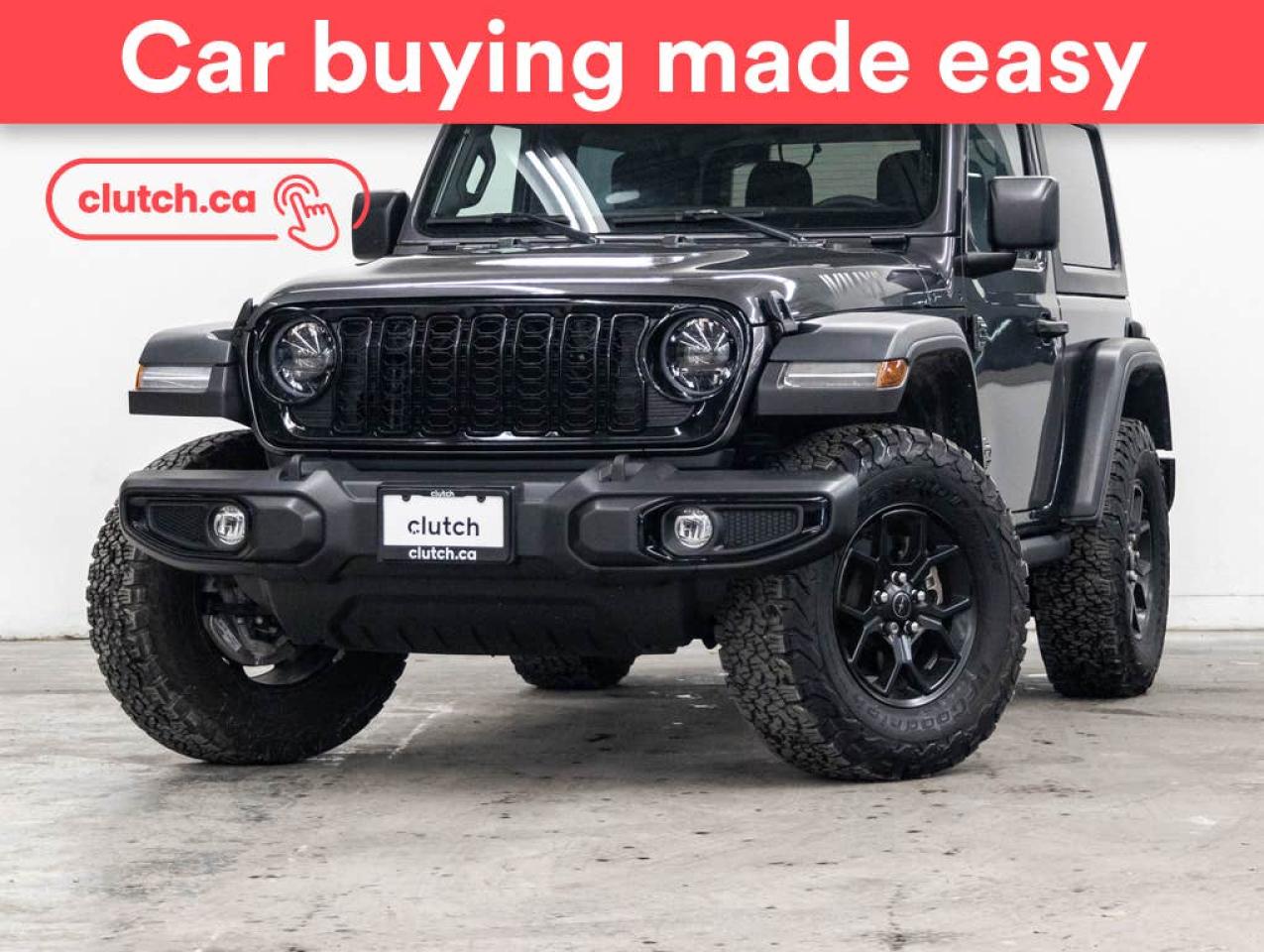 Used 2024 Jeep Wrangler Willys 4X4 w/ UConnect 5, Dual Zone A/C, Apple CarPlay & Android Auto for sale in Toronto, ON