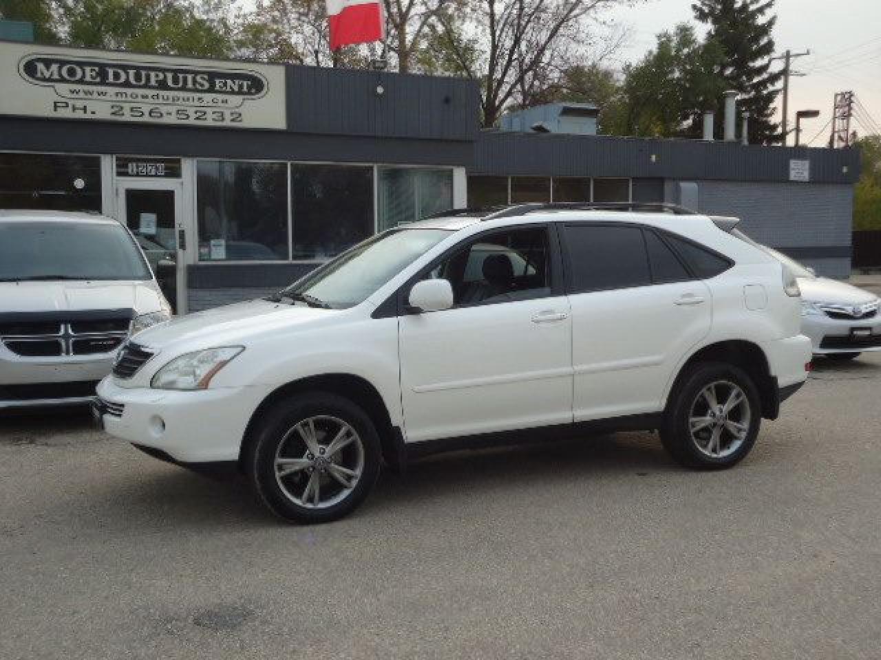 <p>LOOKING FOR A RELIABLE TRUE IMPORT HYBRID? JAPAN BUILT SUV! HERE IT IS!! BEAUTIFUL LEXUS RX400 H! RUST FREE WEST COAST FIND!! ULTRA LOW KMS FOR A 2006 ONLY 188 000KMS!! JUST SAFETIED AND SERVICED! ON SALE NOW FOR $15,986 PLUS PST AND GST! WARRANTY AND VARIOUS FINANCING OPTIONS AVAILABLE OAC. VIEW @ MOE DUPUIS ENTERPRISE INC. CONVENIENTLY LOCATED @ 1270 ARCHIBALD ST. ONE BLOCK NORTH OF FERMOR OR CALL BRYAN @ 204 256 5232 OR 204 941 9080 OR 24/7 @ WWW.MOEDUPUIS.CA DEALER #4194</p>