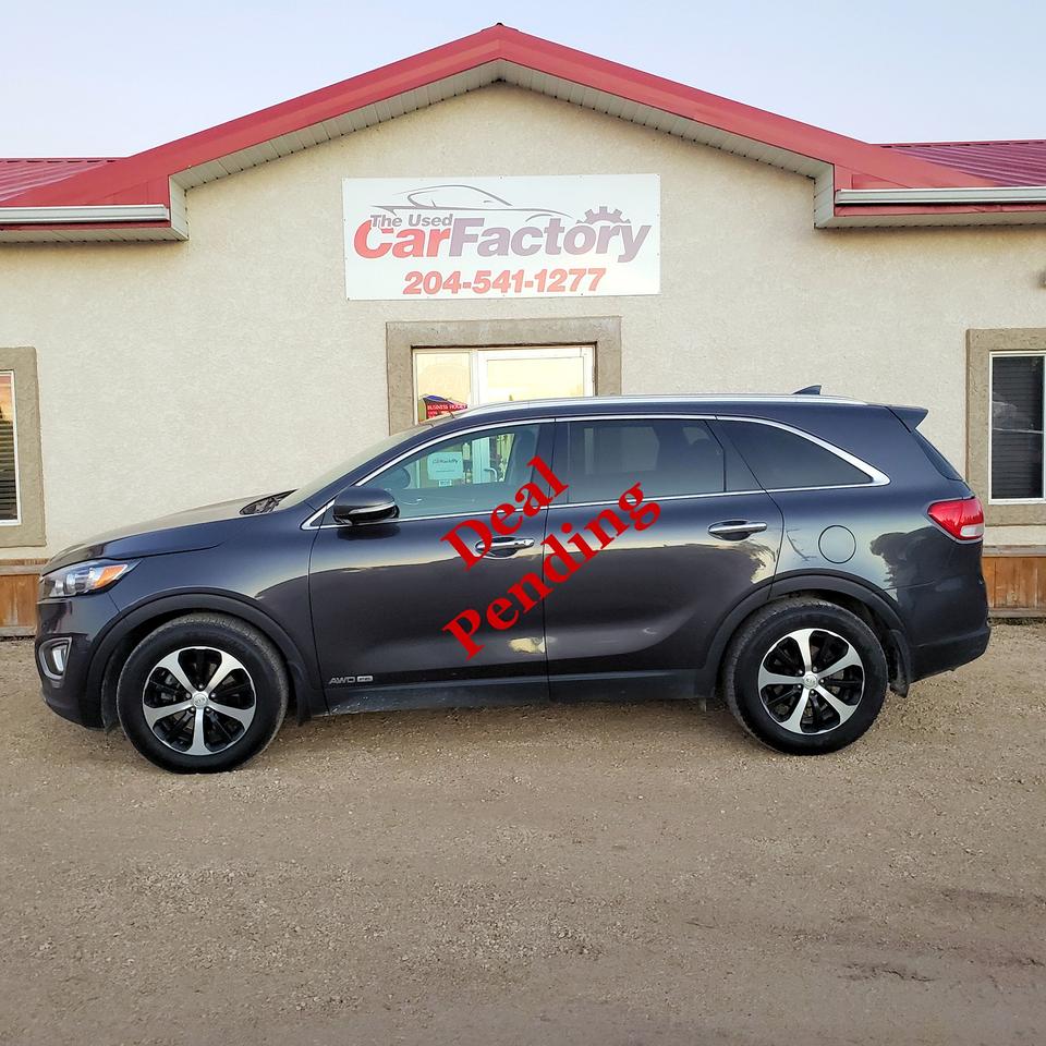 <p>Deal Pending</p><p>&nbsp;</p><p>Calling all families and adventurers! This 2017 Kia Sorento EX+ AWD is a spacious and capable SUV that&rsquo;s ready to take on any road trip or daily commute. With a powerful 3.3L V6 engine and all-wheel drive, this Sorento can handle any terrain. Its 7-seater configuration provides ample room for the whole family, and its sleek dark gray exterior and luxurious black interior turn heads wherever you go. This Sorento is a practical and stylish choice for families and individuals alike.</p><p>Dont let the 260,800km on the odometer fool you, this Sorento has been well-maintained and is packed with features to make every drive enjoyable.</p><p>Priced <span style=text-decoration: underline;>far below </span>market value, as our customer has bought a new vehicle and needs to sell.</p><p>This vehicle is a consignment vehicle, another one of our happy customers have asked us to help sell this SUV for them.</p><p>So that means on top of the below market pricing you will not be paying GST.</p><p>So whether youre navigating city streets or exploring the countryside, this Sorento has you covered.</p><p>One Owner, Accident Free, and loaded up with so many features Air, Tilt, Cruise, Power Windows, Power Door Locks, Power Heated Mirrors, 10 Way Power Drivers Seat, Heated Leather interior, Power Moon roof, Apple/Android Carplay, Bluetooth, Remote Keyless Entry, and so so much more&nbsp;</p><p>Visit The Used Car Factory today to experience this 2017 Kia Sorento EX+ AWD in person and take it for a test drive. You wont be disappointed!</p><p>The Used Car Factory Dealer Permit Number 4821</p>