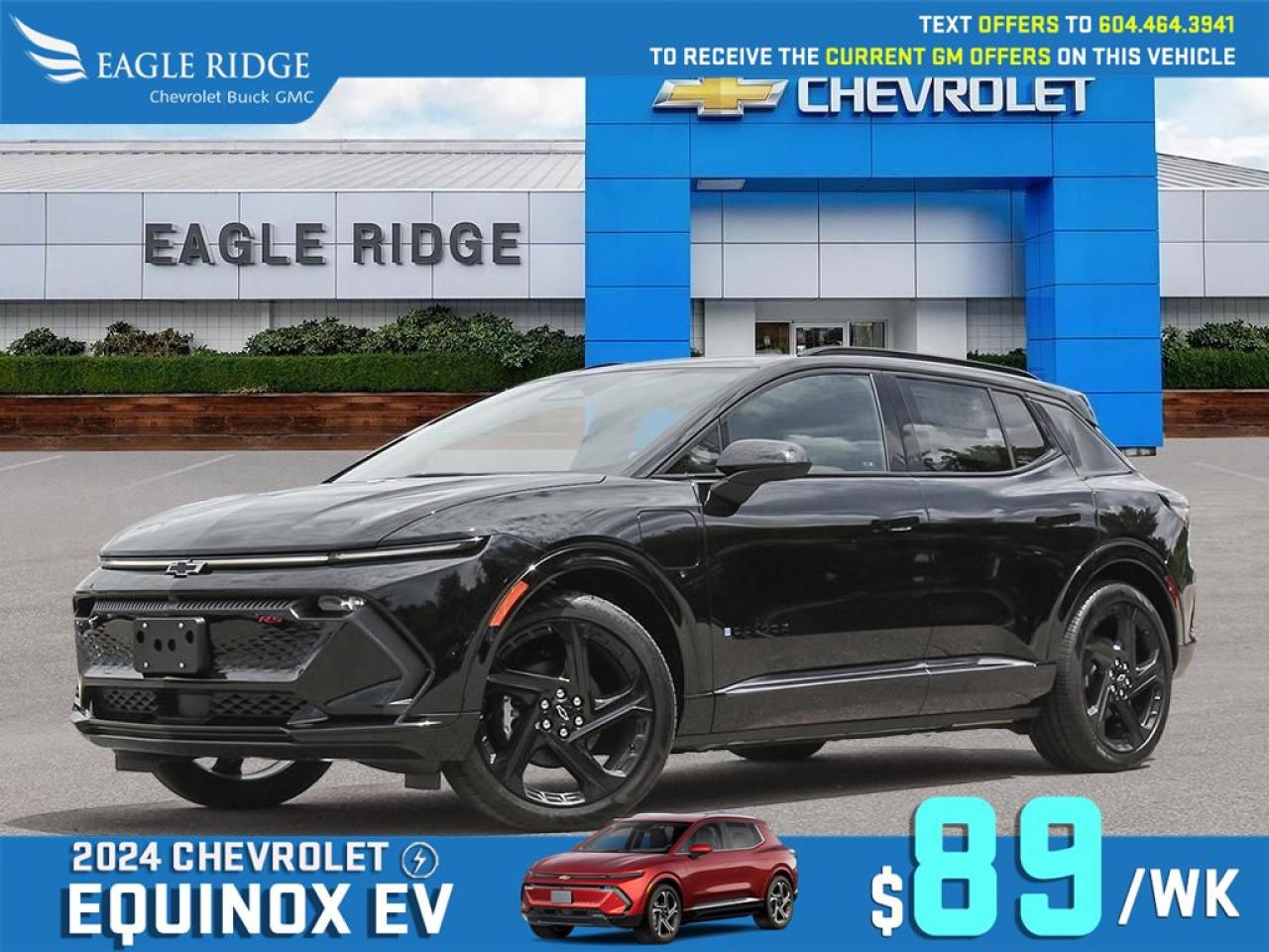 New 2025 Chevrolet Equinox EV RS Smartphone App, Front Power Seats, Active Safety Package, Wireless charger, Adaptive cruise control, Enhance automatics emergency braking for sale in Coquitlam, BC