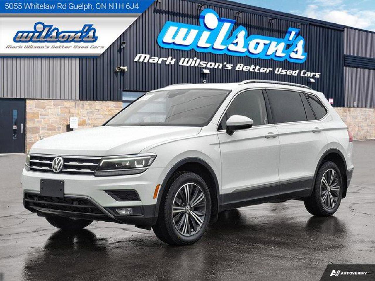 Check out this certified 2020 Volkswagen Tiguan Highline AWD | Leather | Sunroof | Nav | Heated Seats | CarPlay + Android | and more!. Its Automatic transmission and 2.0 L engine will keep you going. . See it for yourself at Mark Wilsons Better Used Cars, 5055 Whitelaw Road, Guelph, ON N1H 6J4.60+ years of World Class Service!450+ Live Market Priced VEHICLES! ONE MASSIVE LOCATION!Free Local Delivery Available!FINANCING! - Better than bank rates! 6 Months No Payments available on approved credit OAC. Zero Down Available. We have expert licensed credit specialists to secure the best possible rate for you and keep you on budget ! We are your financing broker, let us do all the leg work on your behalf! Click the RED Apply for Financing button to the right to get started or drop in today!BAD CREDIT APPROVED HERE! - You dont need perfect credit to get a vehicle loan at Mark Wilsons Better Used Cars! We have a dedicated licensed team of credit rebuilding experts on hand to help you get the car of your dreams!WE LOVE TRADE-INS! - Top dollar trade-in values!SELL us your car even if you dont buy ours! HISTORY: Free Carfax report included.Certification included! No shady fees for safety!EXTENDED WARRANTY: Available30 DAY WARRANTY INCLUDED: 30 Days, or 3,000 km (mechanical items only). No Claim Limit (abuse not covered)5 Day Exchange Privilege! *(Some conditions apply)CASH PRICES SHOWN: Excluding HST and Licensing Fees.2019 - 2024 vehicles may be daily rentals. Please inquire with your Salesperson.