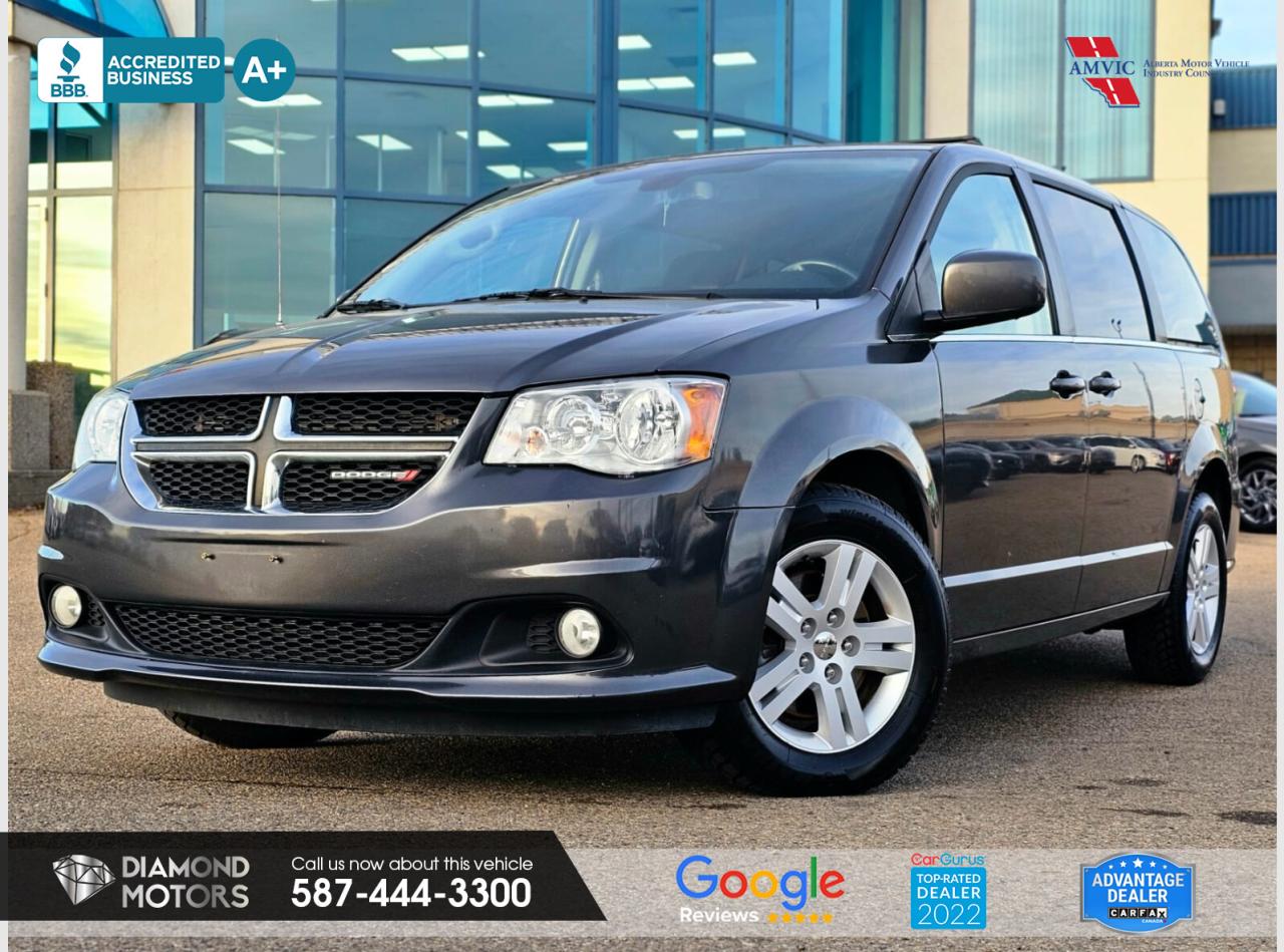 3.6L 6-CYLINDER ENGINE, GT PACKAGE, LEATHER, NAVIGATION, TOUCHSCREEN, POWER DOORS, POWER WINDOWS, HEATED SEATS, HEATED STEERING WHEEL, AMBIENT LIGHTING, STOW AND GO, BACKUP CAMERA, REMOTE STARTER, AND MUCH MORE! <br/> <br/>  <br/> Just Arrived 2018 Dodge Grand Caravan Crew Plus Grey has 132,200 KM on it. 3.6L 6 Cylinder Engine engine, Front-Wheel Drive, Automatic transmission, 7 Seater passengers, on special price for . <br/> <br/>  <br/> Book your appointment today for Test Drive. We offer contactless Test drives & Virtual Walkarounds. Stock Number: 24263 <br/> <br/>  <br/> At Diamond Motors, we are dedicated to providing you with an outstanding car-buying experience, offering quality pre-owned vehicles at prices that fit your budget. Our transparent and honest approach means you can expect straightforward guidance without any high-pressure sales tactics. We believe in building lasting relationships with our customers by offering personalized service tailored to your needs. From the moment you step onto our lot, our team is here to support you every step of the way, ensuring you leave confident in your decision. Trust, integrity, and customer satisfaction are the foundation of everything we do. <br/> <br/>  <br/> Why choose us? <br/>  <br/> Certified Pre-Owned Vehicles <br/> Family Owned & Operated <br/> Finance Available <br/> Extended Warranty <br/> Vehicles Priced to Sell <br/> No Pressure Environment <br/> Inspection & Carfax Report <br/> Professionally Detailed Vehicles <br/> Full Disclosure Guaranteed <br/> AMVIC Licensed <br/> BBB Accredited Business <br/> CarGurus Top-rated Dealer 2022 & 2024 <br/> <br/>  <br/> Phone to schedule an appointment @ 587-444-3300 or simply browse our inventory online www.diamondmotors.ca or come and see us at our location at <br/> 3403 93 street NW, Edmonton, T6E 6A4 <br/> <br/>  <br/> To view the rest of our inventory: <br/> www.diamondmotors.ca/inventory <br/> <br/>  <br/> All vehicle features must be confirmed by the buyer before purchase to confirm accuracy. All vehicles have an inspection work order and accompanying Mechanical fitness assessment. All vehicles will also have a Carproof report to confirm vehicle history, accident history, salvage or stolen status, and jurisdiction report. <br/>