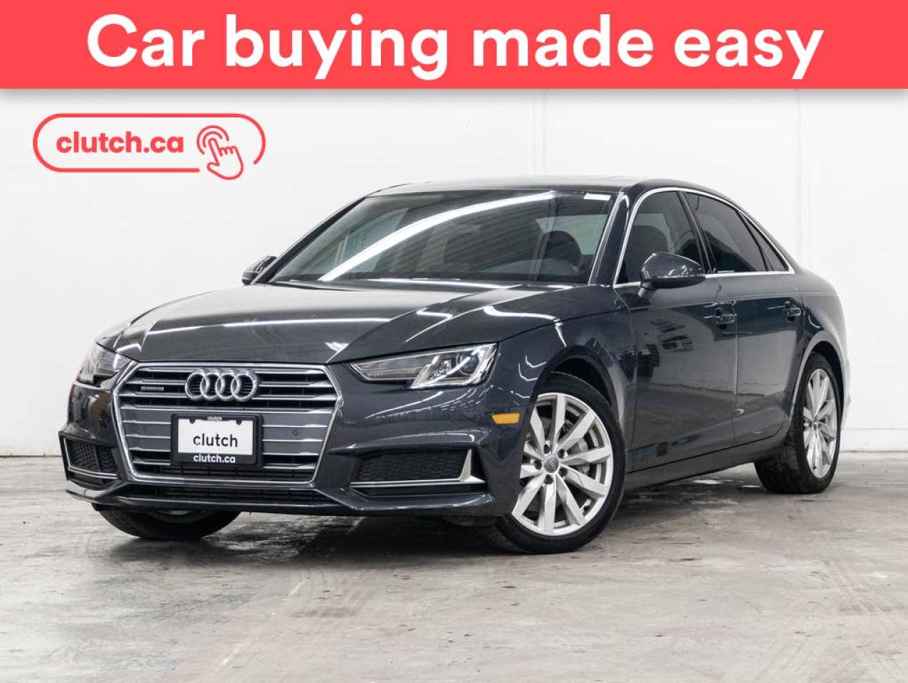 Used 2019 Audi A4 Komfort AWD w/ Apple CarPlay & Android Auto, Power Sunroof, Rearview Cam for sale in Bedford, NS