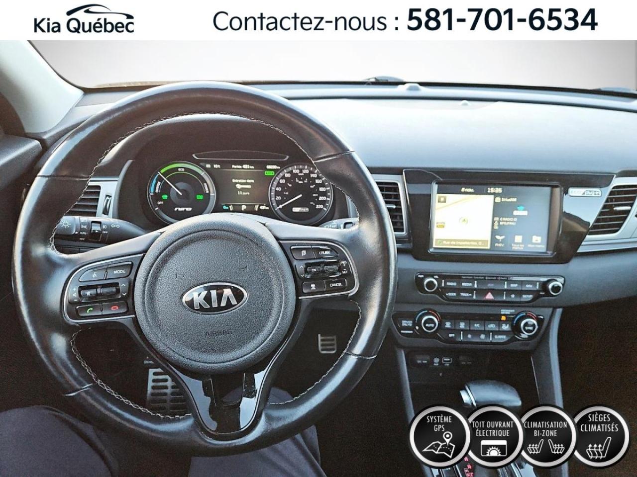 Used 2019 Kia NIRO PHEV SX TOURING * GPS* TOIT* SIEGES VENTILES* BIZONE* for sale in Québec, QC