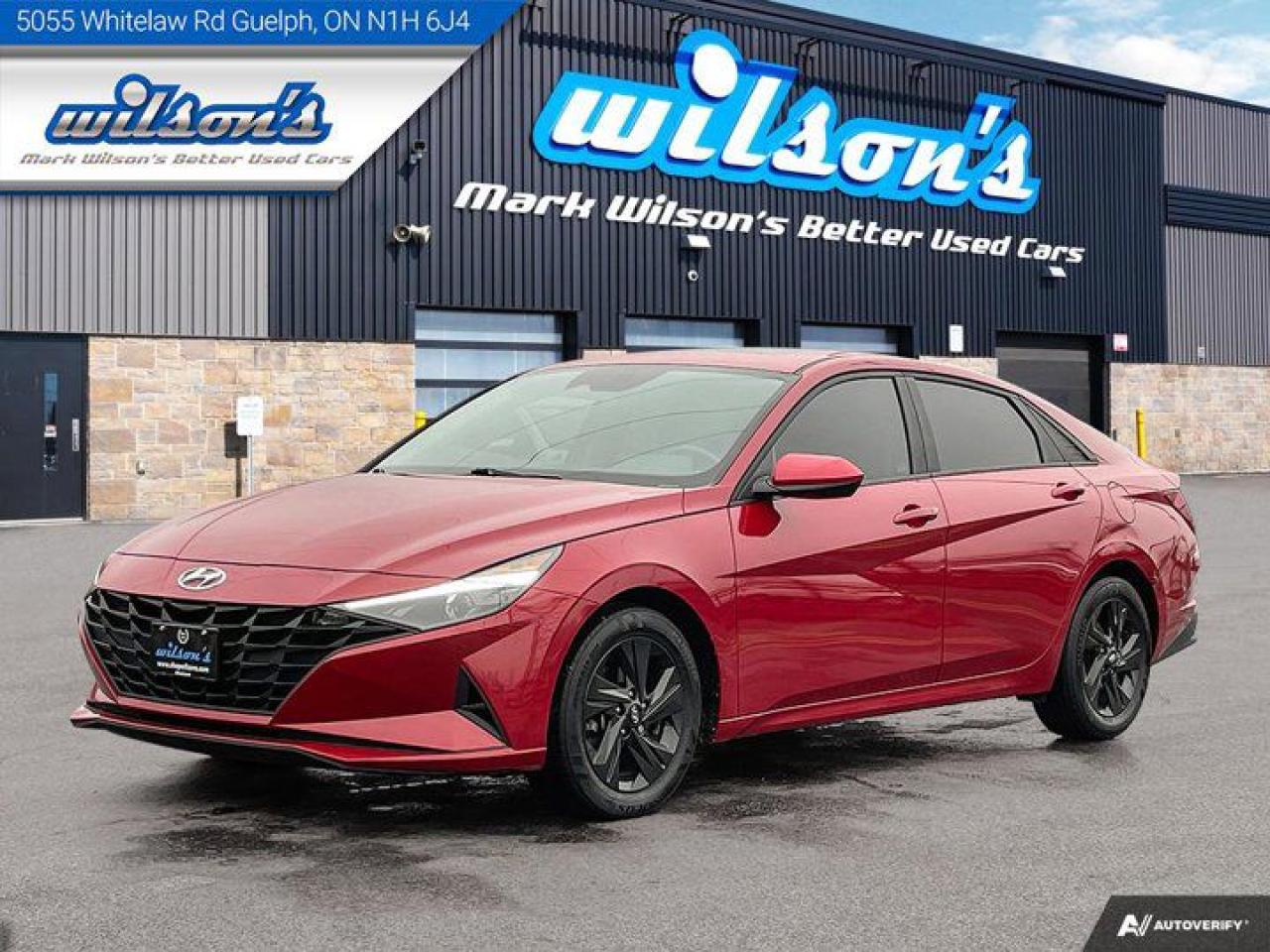 Look at this certified 2021 Hyundai Elantra Preferred Sun & Tech | Sunroof | Heated Steering + Seats | Remote Start | Auto Climate and more!. Its Automatic transmission and 2.0 L engine will keep you going. Test drive this vehicle at Mark Wilsons Better Used Cars, 5055 Whitelaw Road, Guelph, ON N1H 6J4.60+ years of World Class Service!450+ Live Market Priced VEHICLES! ONE MASSIVE LOCATION!Free Local Delivery Available!FINANCING! - Better than bank rates! 6 Months No Payments available on approved credit OAC. Zero Down Available. We have expert licensed credit specialists to secure the best possible rate for you and keep you on budget ! We are your financing broker, let us do all the leg work on your behalf! Click the RED Apply for Financing button to the right to get started or drop in today!BAD CREDIT APPROVED HERE! - You dont need perfect credit to get a vehicle loan at Mark Wilsons Better Used Cars! We have a dedicated licensed team of credit rebuilding experts on hand to help you get the car of your dreams!WE LOVE TRADE-INS! - Top dollar trade-in values!SELL us your car even if you dont buy ours! HISTORY: Free Carfax report included.Certification included! No shady fees for safety!EXTENDED WARRANTY: Available30 DAY WARRANTY INCLUDED: 30 Days, or 3,000 km (mechanical items only). No Claim Limit (abuse not covered)5 Day Exchange Privilege! *(Some conditions apply)CASH PRICES SHOWN: Excluding HST and Licensing Fees.2019 - 2024 vehicles may be daily rentals. Please inquire with your Salesperson.