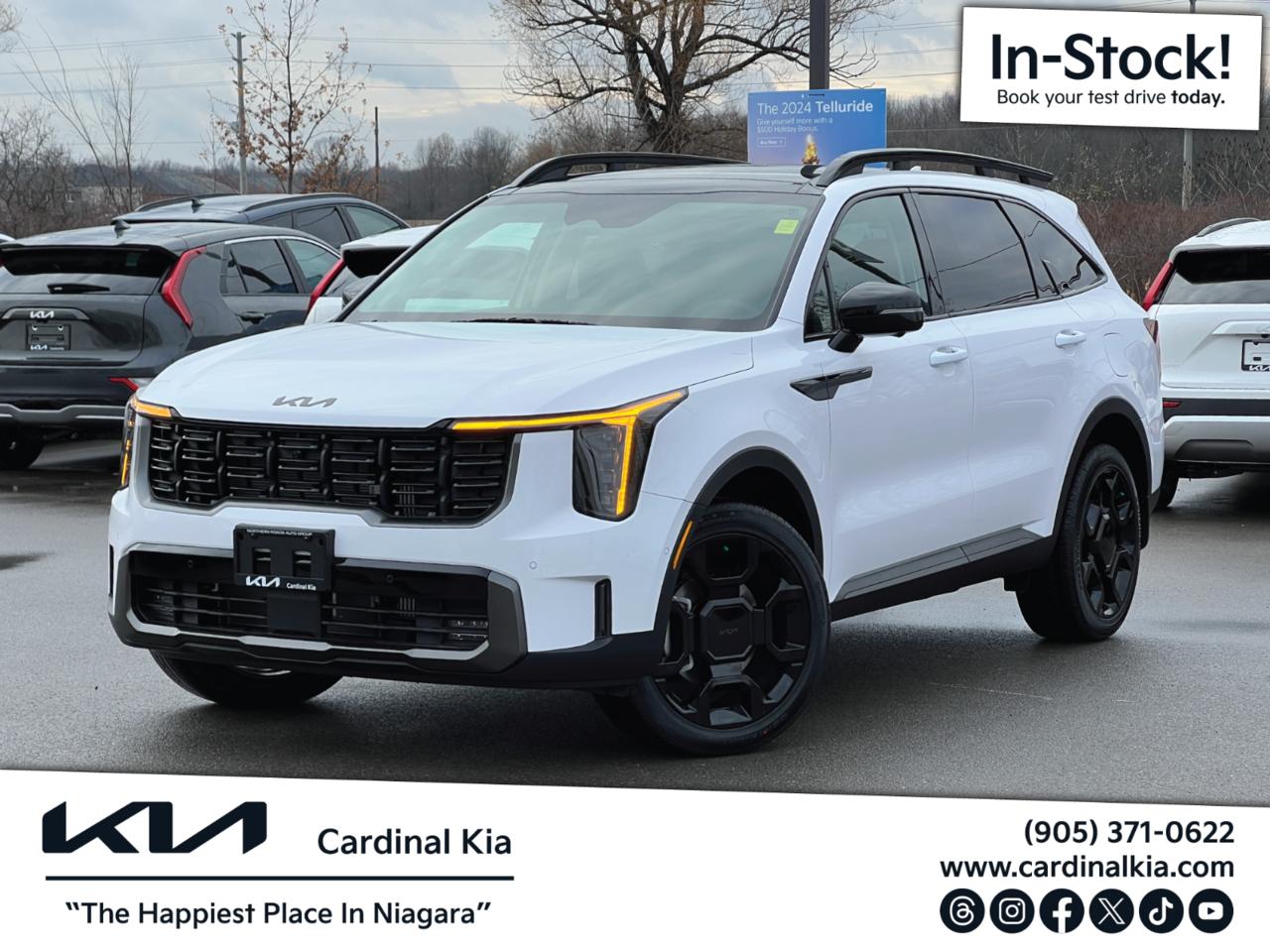 This vehicle is here in-stock, book an appointment for your test drive today!

The selling price of this vehicle includes a Winter Protection Package (Undercoating & All-Weather Mats) priced at $1,195, Road-Hazard, Wheel-Locks & Nitro Package priced at $995 and a document fee priced at $599.

At Cardinal Kia we believe in 5-Star Customer Service - we are committed to exceeding your expectations, from test drive to delivery. Our professional team will help you find your perfect Kia, one that fits all your needs and budget, and prove to you that owning a Kia is an experience you dont want to miss. Call or visit the all-new www.cardinalkia.com today and if you need more convincing, read our reviews - they tell a story! We are located at 7818 Oakwood Drive, Niagara Falls (seconds away from Walmart) and right beside the QEW! Buy with confidence; read our Online Reviews & check us out on Facebook, Twitter, and Instagram! Look us up on YouTube for helpful and handy How To videos to show you how to use the features of your new vehicle! For more of our New & Pre-Owned Inventory, please visit the all-new www.cardinalkia.com. Proudly serving the Niagara Region! From out of town? There is always a reason to visit Niagara Falls! We have customers from all over Ontario; Niagara Falls, St. Catharines, Welland, Fonthill and Fort Erie, Grimsby, Port Colborne, Beamsville, Hamilton, Smithville, Wainfleet, Stoney Creek, Hamilton Mountain, Burlington, Oakville, Ancaster and Caledonia and 1 hour from Mississauga, South Brampton and Hagersville.