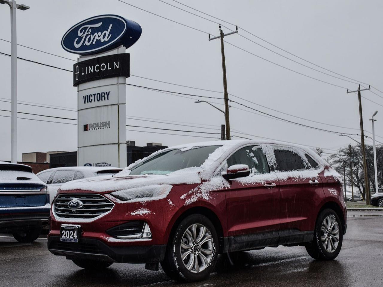 <p>The 2024 Ford Edge Titanium AWD, a standout addition to our inventory, is now available at Victory Ford Lincoln. Elevate your driving experience with this exceptional model.<br />
On this Edge Titanium AWD you will find features like;<br />
<br />
Panoramic Sunroof</p>

<p>Adaptive Cruise</p>

<p>Lane Keeping Ad</p>

<p>BLIS</p>

<p>Navigation</p>

<p>Heated Seats</p>

<p>Remote Start</p>

<p>Power Liftgate</p>

<p>Backup Camera</p>

<p>Reverse Sensing System</p>

<p>Power Windows</p>

<p>Power Locks</p>

<p>Power Seats</p>

<p>and so much more!!<br />
<br />
Special Sale price listed is available to finance purchases only on approved credit. Price of vehicle may differ with other forms of payment.<br />
<br />
***3 month comprehensive warranty included on vehicles under ten years old and with less than 160,000KM<br />
<br />
We use no hassle no haggle live market pricing! Save money and time.<br />
All prices shown include all fees. Reconditioning and Full Detailing. Taxes and Licensing extra.<br />
<br />
All Pre-Owned vehicles come standard with one key. If we received additional keys from the previous owner they will be with the vehicle upon delivery at no cost. Additional keys may be purchased at customers requested and expense.<br />
<br />
Book your appointment today!</p>