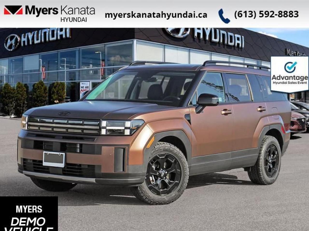 <b>Sunroof,  Heated Seats,  Heated Steering Wheel,  Power Liftgate,  Adaptive Cruise Control!</b><br> <br> <br> <br>  This 2025 Santa Fe is more than your new SUV, its your new adventure companion. <br> <br>Refinement wrapped in ruggedness, capability married to style, and adventure ready attitude paired to a comfortable drive. These things make this 2025 Santa Fe an amazing SUV. If you need a ready to go SUV that makes every errand an adventure and makes every adventure a journey, this 2025 Santa Fe was made for you.<br> <br> This earthy brass SUV  has an automatic transmission and is powered by a  277HP 2.5L 4 Cylinder Engine.<br> <br> Our Santa Fes trim level is XRT. Standard features on this Santa FE XRT include a glass sunroof, a power liftgate for rear cargo access, heated front seats, a heated steering wheel, adaptive cruise control, and a 12.3-inch screen with Apple CarPlay and Android Auto. Safety features also include blind spot detection, lane keep assist with lane departure warning, front and rear parking sensors, and front and rear collision mitigation. This vehicle has been upgraded with the following features: Sunroof,  Heated Seats,  Heated Steering Wheel,  Power Liftgate,  Adaptive Cruise Control,  Remote Start,  Lane Keep Assist. <br><br> <br>To apply right now for financing use this link : <a href=https://www.myerskanatahyundai.com/finance/ target=_blank>https://www.myerskanatahyundai.com/finance/</a><br><br> <br/>    This vehicle may qualify for $500 Military Program Bonus. Eligible customers may qualify for the Hyundai 0.50% Loyalty Finance Rate Reduction - certain restrictions may apply. 6.49% financing for 96 months. <br> Buy this vehicle now for the lowest weekly payment of <b>$175.95</b> with $0 down for 96 months @ 6.49% APR O.A.C. ( Plus applicable taxes -  $2596 and licensing fees    ).  Incentives expire 2025-03-31.  See dealer for details. <br> <br>This vehicle is located at Myers Kanata Hyundai 400-2500 Palladium Dr Kanata, Ontario. <br><br> Come by and check out our fleet of 30+ used cars and trucks and 100+ new cars and trucks for sale in Kanata.  o~o