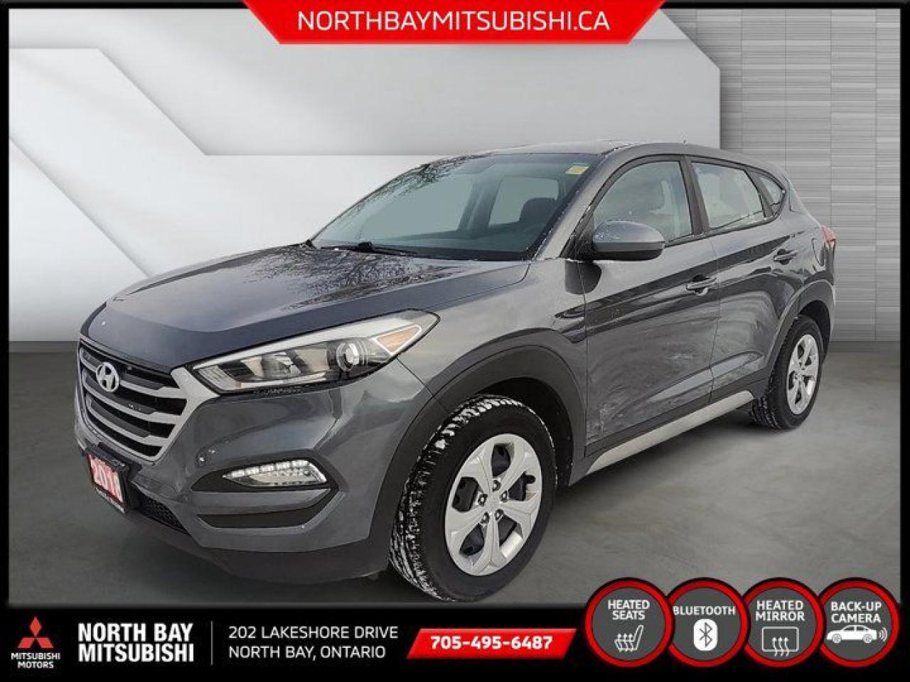 2018 Hyundai Tucson BaseAWD.Reviews:* Most owners say this era of Tucson attracted their attention with unique exterior styling, and sealed the deal with a great balance of comfortable ride quality and sporty, spirited driving dynamics. Bang-for-the-buck was highly rated as well. Source: autoTRADER.caAwards:* JD Power Canada Initial Quality Study (IQS)2.0L I4 DGI DOHC 16V ULEV II 164hp 6-Speed Automatic with Overdrive AWDAt North Bay Mitsubishi, we pride ourselves on our great service, great prices, and our ability to make the car buying experience easy and enjoyable. All of our used vehicles undergo a vigorous certification and reconditioning process to make sure that you will be completely satisfied with your new vehicle. North Bay Mitsubishi works closely with all major banks and lending institutions to ensure you get the best rate possible. We welcome all types of credit. Whether its good credit, bad credit, bankruptcies, consumer proposals, we will work with you to get you the best rate possible. We dont have what you are looking for? Dont worry, we have that covered! We have access to a network of dealers and wholesalers at our disposal so no matter what it is you are looking for, we can get it! Dont live in North Bay? We also Deliver all over Ontario!This vehicle is located at North Bay Mitsubishi, 202 Lakeshore Drive, North bay, ON, P1A 2B5. Available at: North Bay Mitsubishi 202 Lakeshore Dr., North Bay, ON