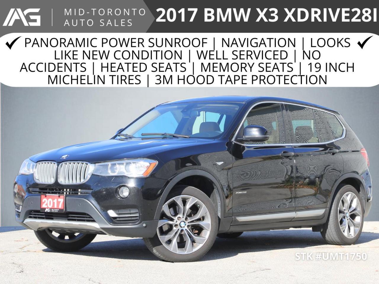 Used 2017 BMW X3 xDrive28i -  Panoramic Power Sun Roof - Navigation - Looks Like New Condition for sale in North York, ON