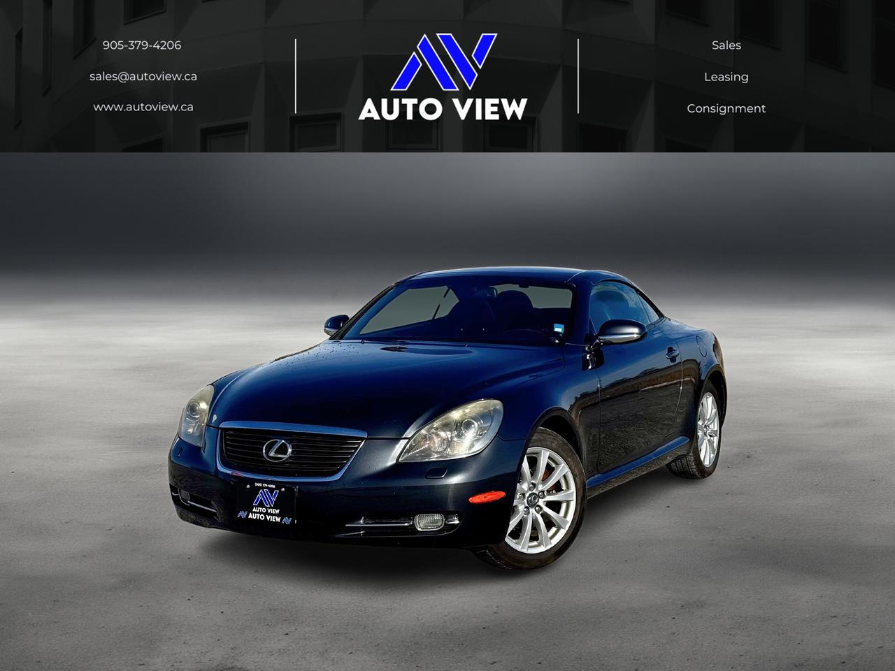 <p>FRESH ON THE LOT!!</p><p>2006 Lexus SC 430!!</p><p>**HARD TOP CONVERTIBLE**</p><p>**FULL LEATHER INTERIOR**<br /><br />4.3L V8 MOTOR, 288 HP / 317 LB-FT, AUTOMATIC, RWD, WOOD PANELING INTERIOR, PREMIUM AUDIO, 4 SEATER, AUTOMATIC TOP, DUAL CLIMATE, AM/FM STEREO, POWER SEATS, MEMORY SEATS, POWER WINDOWS AND MUCH MORE!!<br /><br />**VEHICLE COMES CERTIFIED**</p><p>&nbsp;</p><p style=line-height: 1;><em>FINANCING AND LEASING AVAILABLE ON ALL VEHICLES.</em></p><p style=line-height: 1;><em>ALL CERTIFIED VEHICLES COME WITH A BRONZE GLOBAL WARRANTY (3 MONTH / 3,000 KM / $1,000 PER CLAIM)</em></p><p style=line-height: 1;><em>EXTENDED GLOBAL WARRANTY OPTIONS AVAILABLE.</em></p><p style=line-height: 1;><em>All vehicles include a required $12.50 OMVIC FEE and a $499 Administration Fee.</em></p><p style=line-height: 1;><em>Licensing Fees are to be charged separately.</em></p><p style=line-height: 1;><em>All CERTIFIED vehicles come with a 36-day Safety Warranty.&nbsp;</em></p><p style=line-height: 1;><em>*All prices are plus HST*</em></p><p style=line-height: 1;><em>Auto View is located at 590 South Service Road Stoney Creek, only minutes off the QEW Exit 83 Fruitland Road!</em></p><p style=line-height: 1;><em>Contact us VIA email, call, or text!</em></p><p style=line-height: 1;><em>sales@autoview.ca</em></p><p style=line-height: 1;><em>905-379-4206</em></p>