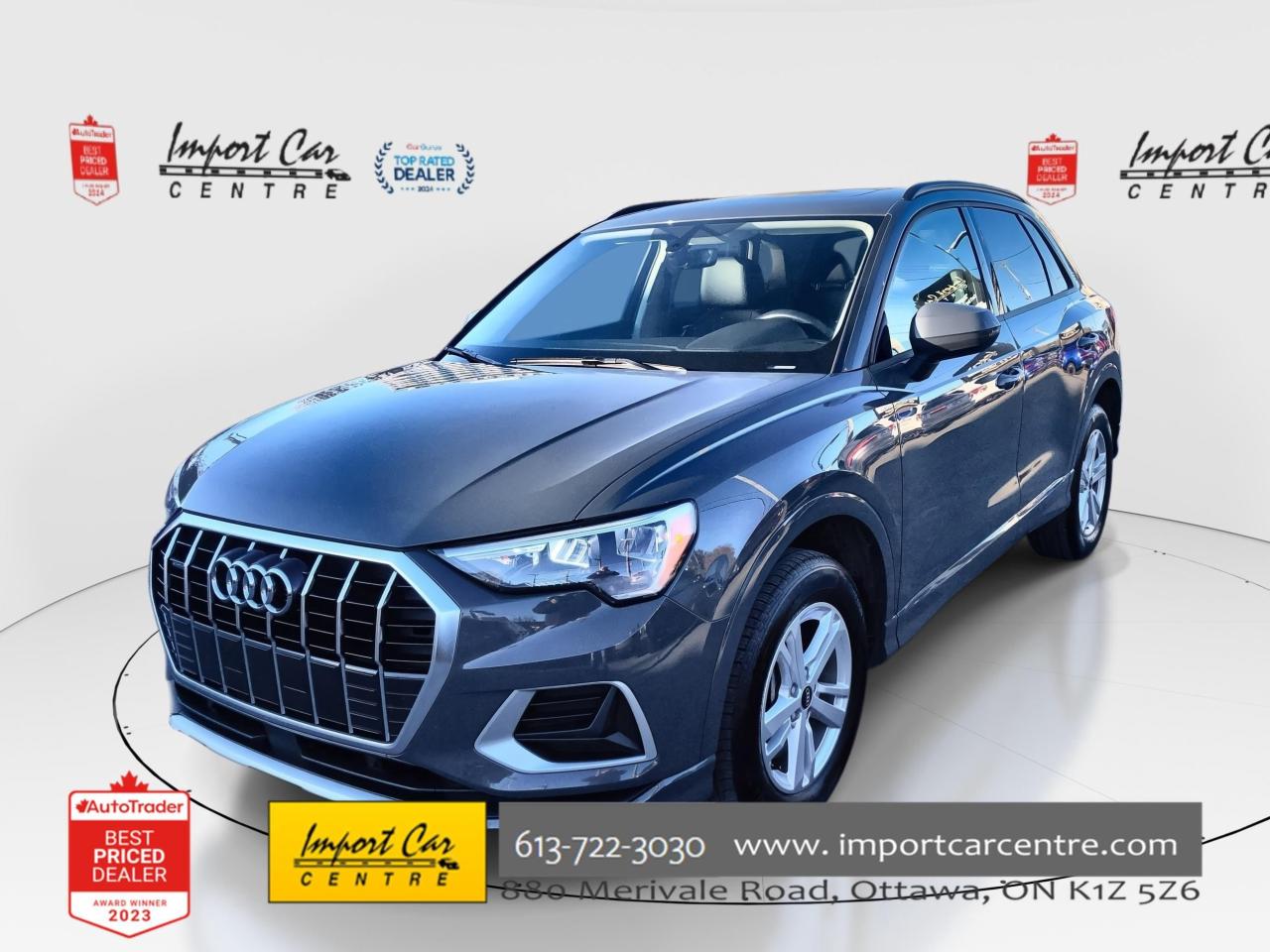 Used 2022 Audi Q3 40 Komfort LEATHER, PANO. ROOF, HTD. SEATS & STEER for sale in Ottawa, ON