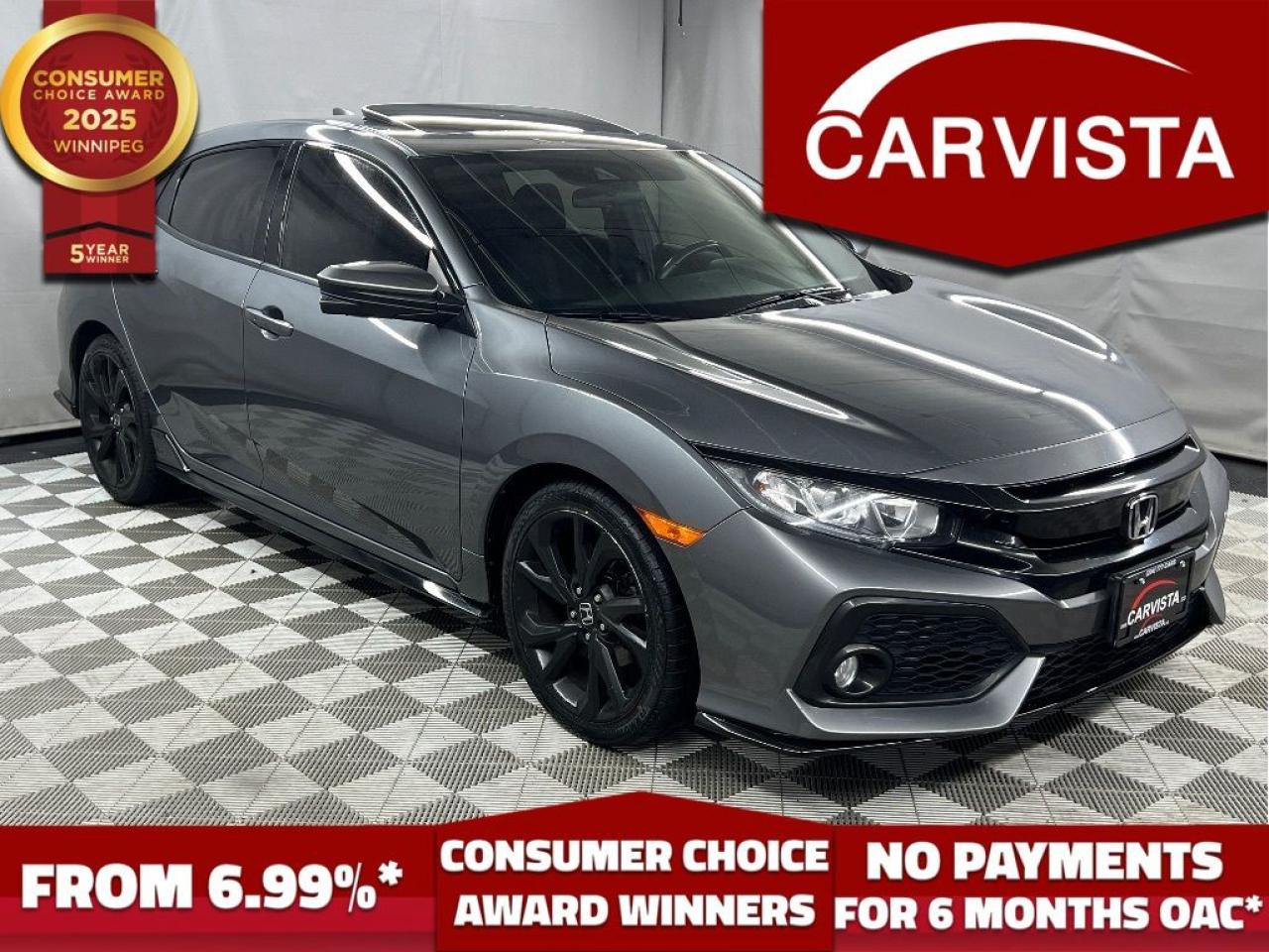 Used 2018 Honda Civic Hatchback Sport CVT w-Honda Sensing - SUNROOF/REMOTE START - for sale in Winnipeg, MB