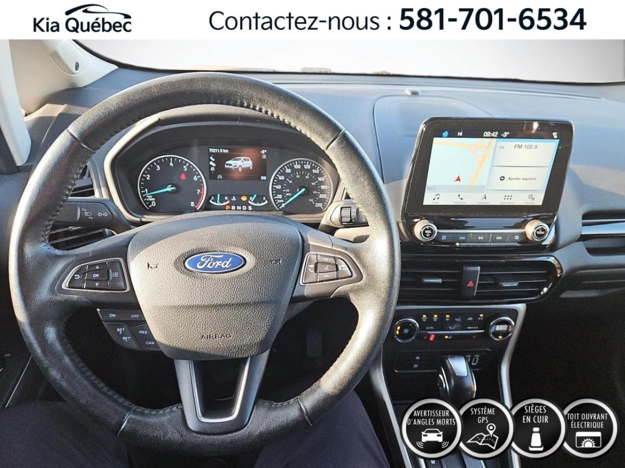 Used 2019 Ford EcoSport TITANIUM * AWD* GPS* CUIR* TOIT* ANGLES MORTS* for sale in Québec, QC