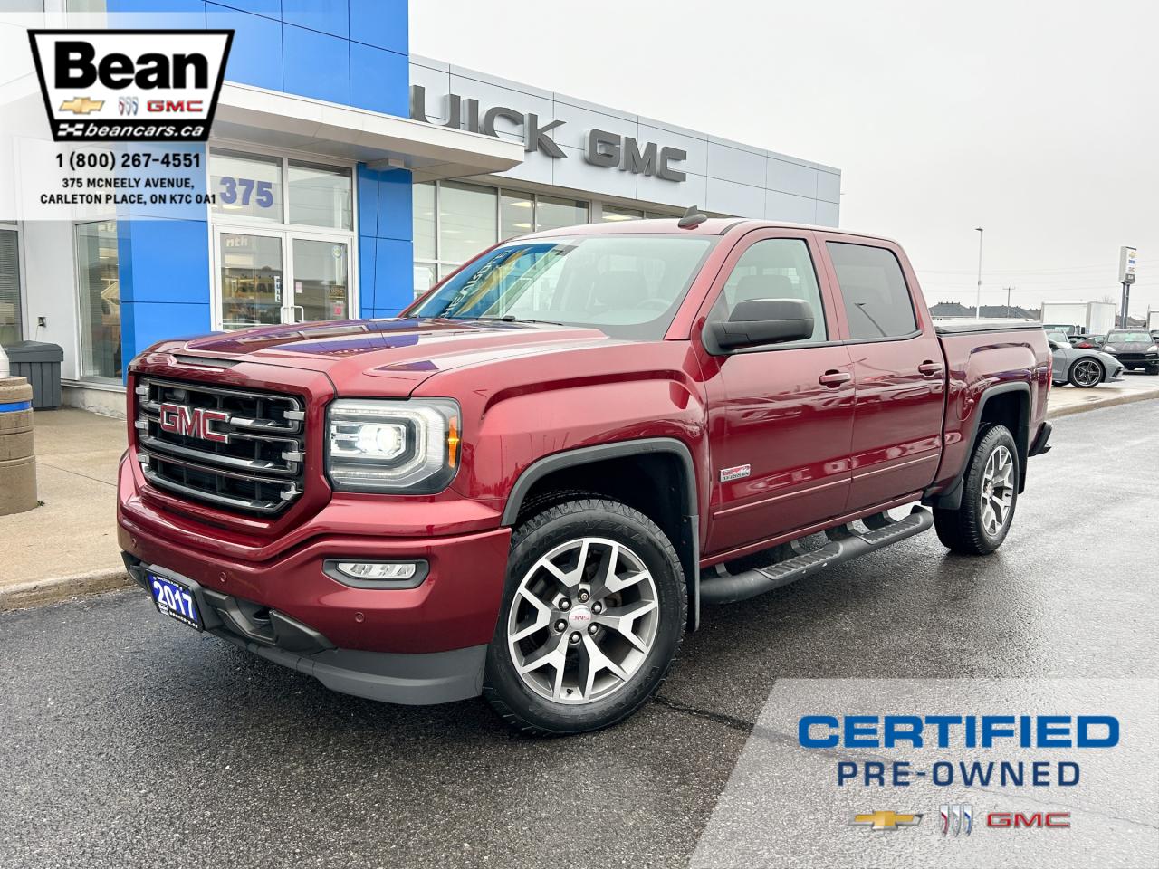 Used 2017 GMC Sierra 1500 SLT 5.3L V8 WITH REMOTE START/ENTRY, SUNROOF, HEATED SEATS, HEATED STEERING WHEEL, TRAILER BRAKE CONTROLLER, POWER FOLDING MIRRORS, REAR VISION CAMERA, BOSE SOUND SYSTEM for sale in Carleton Place, ON