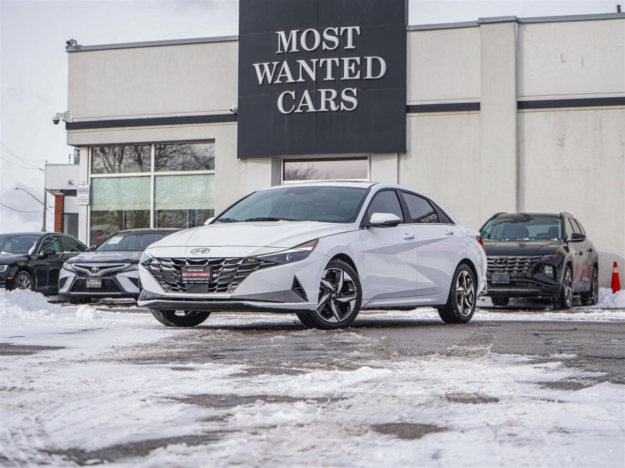 <div style=text-align: justify;><span style=font-size:14px;><span style=font-family:times new roman,times,serif;>This 2023 Hyundai Elantra has a CLEAN CARFAX with no accidents and is also a one owner Canadian (Ontario) vehicle. High-value options included with this vehicle are; blind spot indicators, lane departure warning, adaptive cruise control, pre-collision, navigation, black leather / heated seats, heated steering wheel, rear sensors, convenience entry, push button, app connect, sunroof, back up camera, touchscreen and 17” alloy rims, offering immense value.</span></span></div><div style=text-align: justify;><br /><span style=font-size:14px;><span style=font-family:times new roman,times,serif;>Why buy from us?<br /> <br />Most Wanted Cars is a place where customers send their family and friends. MWC offers the best financing options in Kitchener-Waterloo and the surrounding areas. Family-owned and operated, MWC has served customers since 1975 and is also DealerRater’s 2022 Provincial Winner for Used Car Dealers. MWC is also honoured to have an A+ standing on Better Business Bureau and a 4.8/5 customer satisfaction rating across all online platforms with over 1400 reviews. With two locations to serve you better, our inventory consists of over 150 used cars, trucks, vans, and SUVs.<br /> <br />Our main office is located at 1620 King Street East, Kitchener, Ontario. Please call us at 519-772-3040 or visit our website at www.mostwantedcars.ca to check out our full inventory list and complete an easy online finance application to get exclusive online preferred rates.<br /> <br />*Price listed is available to finance purchases only on approved credit. The price of the vehicle may differ from other forms of payment. Taxes and licensing are excluded from the price shown above*</span></span></div><br />