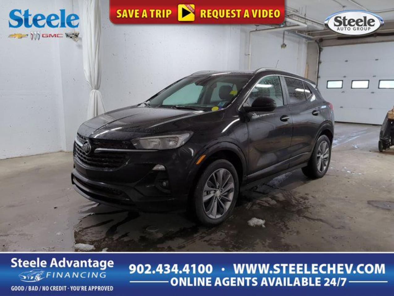 Prepare to be impressed with our 2023 Buick Encore GX Select AWD that can bring you benefits you never expected in Ebony Twilight Metallic! Powered by a TurboCharged 1.3 Litre EcoTec 3 Cylinder serving up 155hp matched to a 9 Speed Automatic transmission. That makes it easy to conquer urban adventure in our All Wheel Drive SUV, and it achieves approximately 8.1L/100km on the highway. This Encore GX also features a stylish, streamlined stance with LED lighting, fog lamps, heated power mirrors, blacked-out door-pillar trim, roof rails, gloss-black beltline moldings, and 18-inch alloy wheels with high-gloss pockets. You are going to love our Select cabin that is a sophisticated sanctuary from everyday hassle, thanks to heated cloth-and-leatherette front seats, 10-way power for the driver, a leather-wrapped steering wheel, dual-zone automatic climate control, cruise control, keyless access/ignition, and remote start. A smart infotainment system adds an 8-inch touchscreen, voice control, wireless Android Auto/Apple CarPlay, WiFi compatibility, Bluetooth, and a six-speaker sound system for excellent digital convenience. Buick helps you enjoy upscale peace of mind by supplying a rearview camera, automatic emergency braking, lane-keeping assistance, forward collision warning, a following-distance indicator, and more. With all that, our Encore GX Select is a fantastic fit for your active lifestyle with features you can love! Save this Page and Call for Availability. We Know You Will Enjoy Your Test Drive Towards Ownership! Steele Chevrolet Atlantic Canadas Premier Pre-Owned Super Center. Being a GM Certified Pre-Owned vehicle ensures this unit has been fully inspected fully detailed serviced up to date and brought up to Certified standards. Market value priced for immediate delivery and ready to roll so if this is your next new to your vehicle do not hesitate. Youve dealt with all the rest now get ready to deal with the BEST! Steele Chevrolet Buick GMC Cadillac (902) 434-4100 Metros Premier Credit Specialist Team Good/Bad/New Credit? Divorce? Self-Employed?