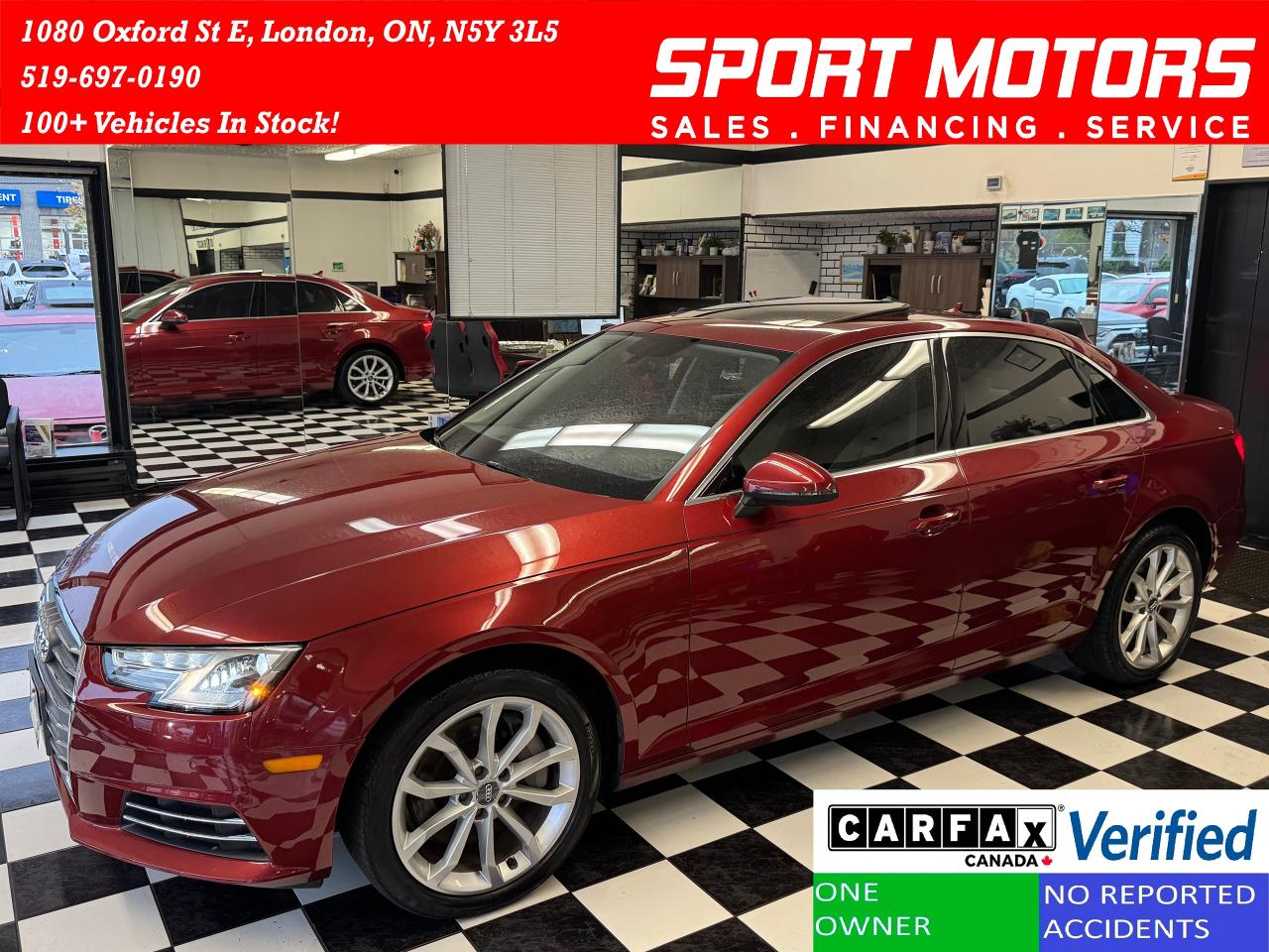 Used 2017 Audi A4 PROGRESSIV Quattro+360Camera+Roof+GPS+CLEAN CARFAX for sale in London, ON