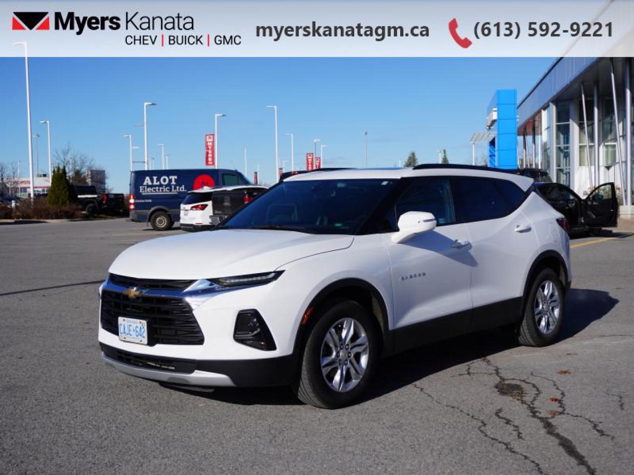 <b>Heated Seats,  Power Liftgate,  Remote Start,  Lane Keep Assist,  Forward Collision Alert!</b><br> <br>     This  2021 Chevrolet Blazer is for sale today in Kanata. <br> <br>Sculpted and stylish with a roomy, driver-centric interior, this Chevrolet Blazer has the soul of a sports car. Seriously stylish and aggressively designed, it is a potent and highly capable crossover SUV that is big on practicality, passenger comfort and premium driving experiences. With a driver-focused interior, this Chevy Blazer invites you to take the wheel. Controls, switches and features are easily within reach and right where you expect them to be!This  SUV has 43,621 kms. Its  nice in colour  . It has an automatic transmission and is powered by a  308HP 3.6L V6 Cylinder Engine. <br> <br> Our Blazers trim level is True North. Stepping up to this Blazer True North is an excellent choice as it comes with stylish aluminum wheels, rear park assist, a power liftgate, IntelliBeam headlamps, an 8 inch colour touch screen display paired with Apple CarPlay and Android Auto, lane keep assist, forward collision alert and Chevrolet safety assist. It also includes power driver and passenger seats with heated front seats, blind spot detection, Chevrolet 4G LTE capability, a leather wrapped steering wheel, remote engine start, cruise control, dual zone climate control, an HD rear view camera and much more. This vehicle has been upgraded with the following features: Heated Seats,  Power Liftgate,  Remote Start,  Lane Keep Assist,  Forward Collision Alert,  Power Seat,  Park Assist. <br> <br>To apply right now for financing use this link : <a href=https://www.myerskanatagm.ca/finance/ target=_blank>https://www.myerskanatagm.ca/finance/</a><br><br> <br/><br>Price is plus HST and licence only.<br> Book a test drive today at myerskanatagm.ca<br>*LIFETIME ENGINE TRANSMISSION WARRANTY NOT AVAILABLE ON VEHICLES WITH KMS EXCEEDING 140,000KM, VEHICLES 8 YEARS & OLDER, OR HIGHLINE BRAND VEHICLE(eg. BMW, INFINITI. CADILLAC, LEXUS...)<br> Come by and check out our fleet of 30+ used cars and trucks and 180+ new cars and trucks for sale in Kanata.  o~o