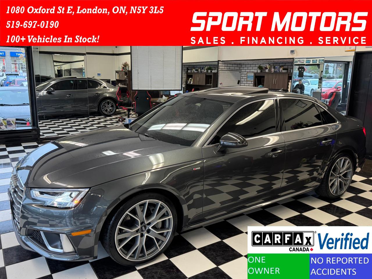 Used 2019 Audi A4 PROGRESIV Quattro S Line+BSM+NewTires+CLEAN CARFAX for sale in London, ON