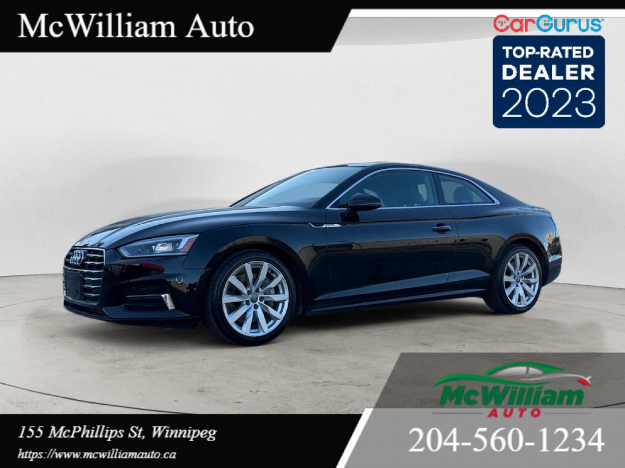 Used 2018 Audi A5 Progressiv *Zero accident* for sale in Winnipeg, MB