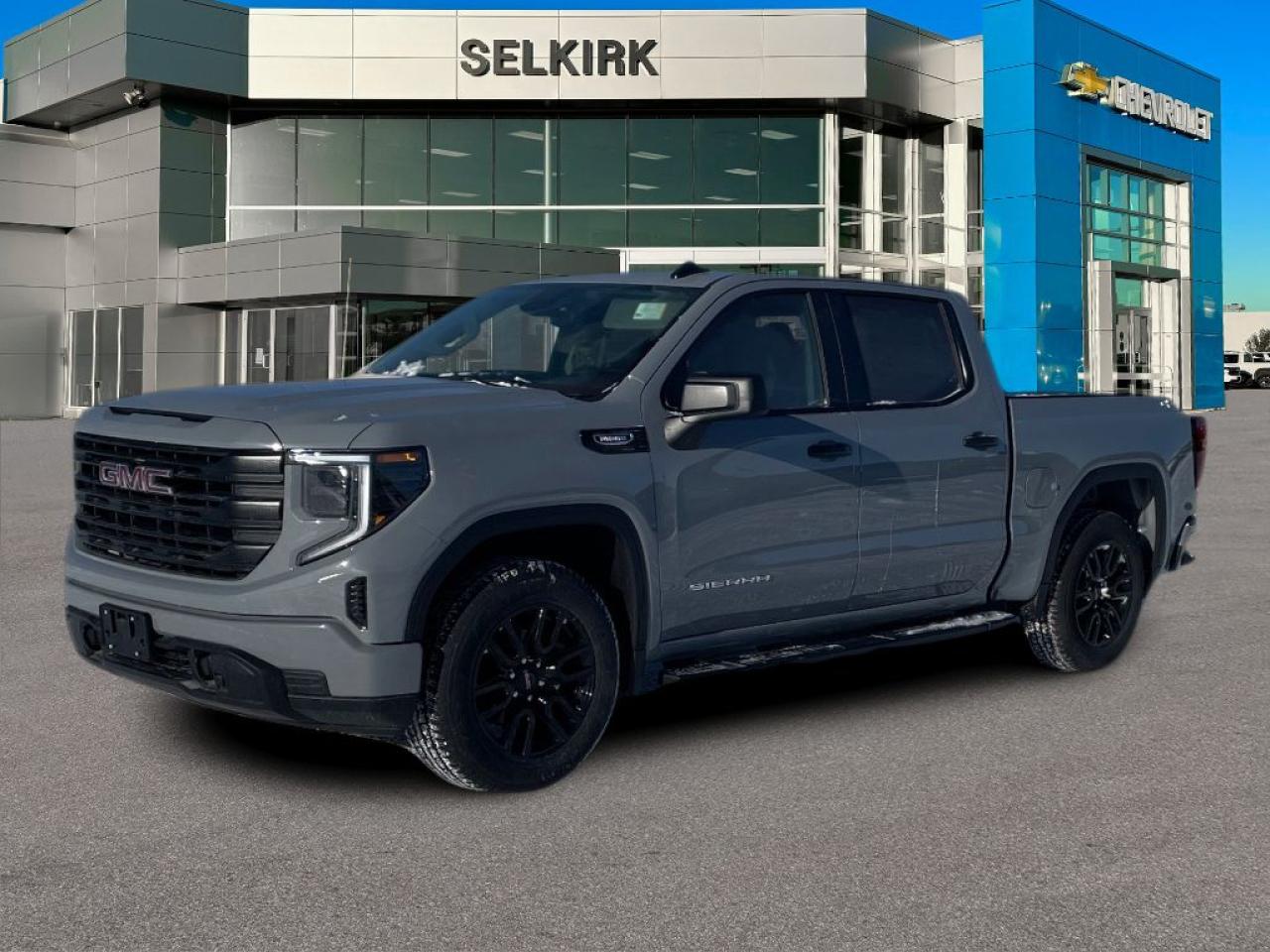 <b>Apple CarPlay,  Android Auto,  Remote Keyless Entry,  Lane Keep Assist,  Forward Collision Alert!</b><br> <br> <br> <br>  With a bold profile and distinctive stance, this 2025 Sierra turns heads and makes a statement on the jobsite, out in town or wherever life leads you. <br> <br>This 2025 GMC Sierra 1500 stands out in the midsize pickup truck segment, with bold proportions that create a commanding stance on and off road. Next level comfort and technology is paired with its outstanding performance and capability. Inside, the Sierra 1500 supports you through rough terrain with expertly designed seats and robust suspension. This amazing 2025 Sierra 1500 is ready for whatever.<br> <br> This thunderstorm grey metallic Crew Cab 4X4 pickup   has an automatic transmission and is powered by a  310HP 2.7L 4 Cylinder Engine.<br> <br> Our Sierra 1500s trim level is Pro. Standard features include a 7-inch touchscreen display with Apple CarPlay and Android Auto, wireless streaming audio, cruise control and easy to clean rubber floors. Additionally, this pickup truck also comes with a locking tailgate, a rear vision camera, StabiliTrak, air conditioning and teen driver technology. This vehicle has been upgraded with the following features: Apple Carplay,  Android Auto,  Remote Keyless Entry,  Lane Keep Assist,  Forward Collision Alert,  Cruise Control,  Rear View Camera. <br><br> <br>To apply right now for financing use this link : <a href=https://www.selkirkchevrolet.com/pre-qualify-for-financing/ target=_blank>https://www.selkirkchevrolet.com/pre-qualify-for-financing/</a><br><br> <br/> Weve discounted this vehicle $2639.    Incentives expire 2025-02-28.  See dealer for details. <br> <br>Selkirk Chevrolet Buick GMC Ltd carries an impressive selection of new and pre-owned cars, crossovers and SUVs. No matter what vehicle you might have in mind, weve got the perfect fit for you. If youre looking to lease your next vehicle or finance it, we have competitive specials for you. We also have an extensive collection of quality pre-owned and certified vehicles at affordable prices. Winnipeg GMC, Chevrolet and Buick shoppers can visit us in Selkirk for all their automotive needs today! We are located at 1010 MANITOBA AVE SELKIRK, MB R1A 3T7 or via phone at 204-482-1010.<br> Come by and check out our fleet of 50+ used cars and trucks and 250+ new cars and trucks for sale in Selkirk.  o~o