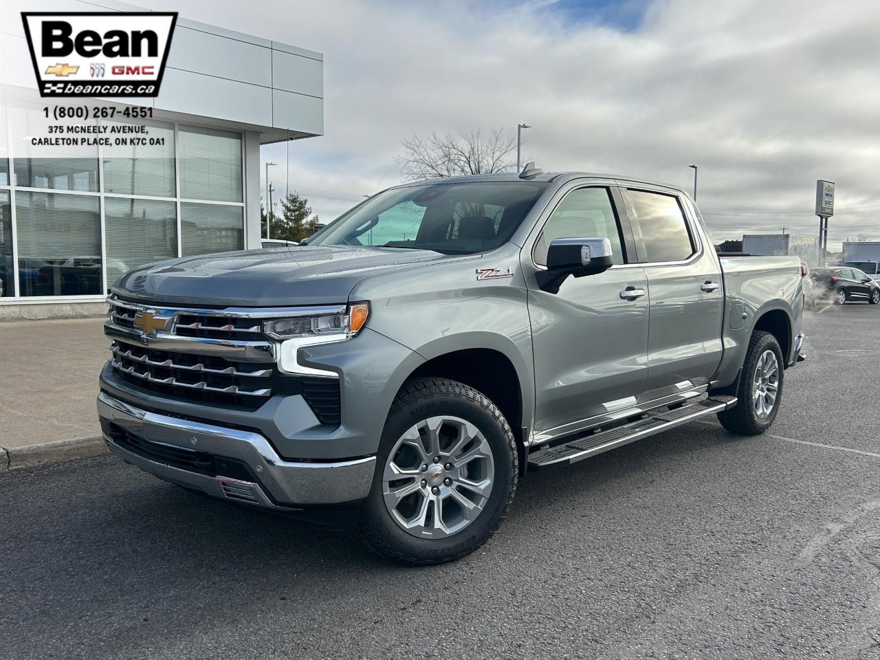 <h2><span style=color:#2ecc71><span style=font-size:18px><strong>Check out this 2025Chevrolet Silverado 1500 LTZ.</strong></span></span></h2>

<p><span style=font-size:16px>Powered by a 5.3L V8engine with up to 355hp & up to 383 lb-ft of torque.</span></p>

<p><span style=font-size:16px><strong>Comfort & Convenience Features:</strong>includes remote start/entry,heated front & rear seats, ventilated front seats, heated steering wheel, HD surround vision, hitch guidance with hitch view, 20 sterling silver aluminum wheels.</span></p>

<p><span style=font-size:16px><strong>Infotainment Tech & Audio:</strong>includes 13.4 diagonal colour touchscreen with Google built-in compatibility including navigation, Bose premium speaker system, wireless Apple CarPlay & Android Auto.</span></p>

<p><span style=font-size:16px><strong>This truck also comes equipped with the following package</strong></span></p>

<p><span style=font-size:16px><strong>Z71 Off-Road Package:</strong>hill descent control, heavy-duty air filter, dual-outlet exhaust, 2-speed autotrac transfer case, skid plates, 20 275/60R20SL all-terrain, blackwall tires.</span></p>

<h2><span style=color:#2ecc71><span style=font-size:18px><strong>Come test drive this truck today!</strong></span></span></h2>

<h2><span style=color:#2ecc71><span style=font-size:18px><strong>613-257-2432</strong></span></span></h2>