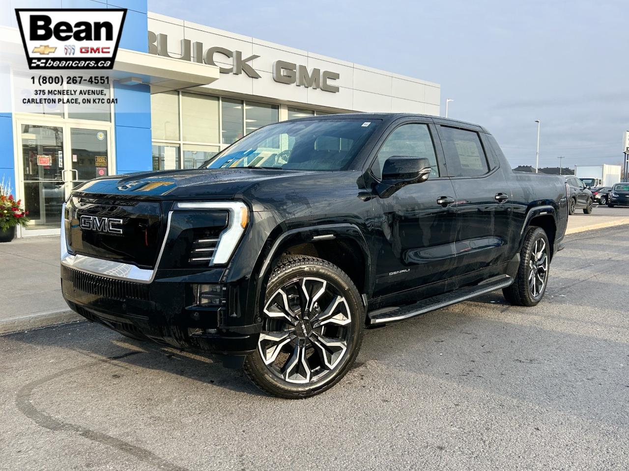 New 2025 GMC Sierra EV Denali FULLY ELECTRIC WITH REMOTE START/ENTRY, SUNROOF, HEATED SEATS, HEATED STEERING WHEEL, VENTILATED SEATS, MULTI-FLEX MID-GATE, BOSE SOUND SYSTEM for sale in Carleton Place, ON